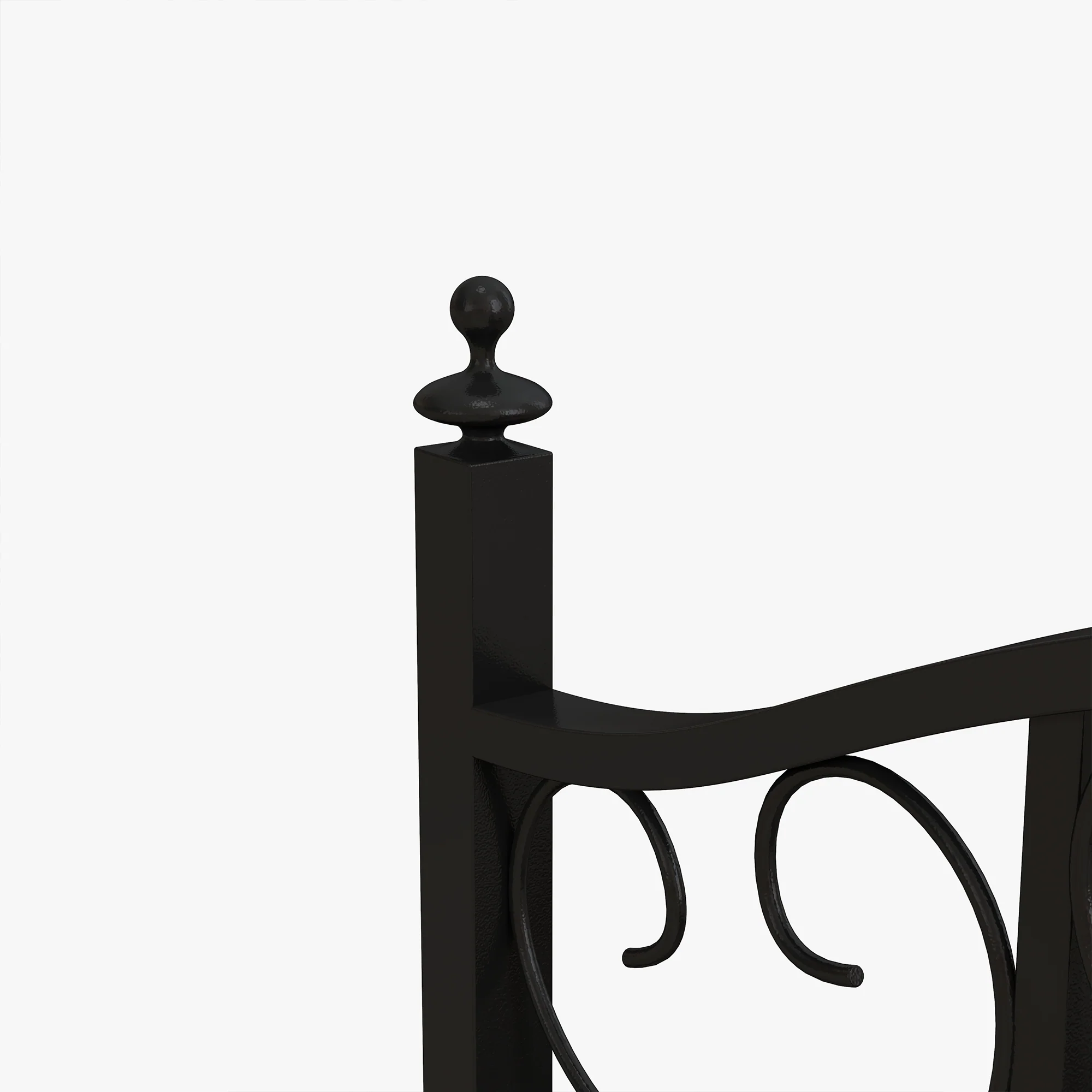 1.2M Metal Garden Bridge with Safety Railings, Vintage Arc Bridge with Scrollwork Pattern, Black - Image 12