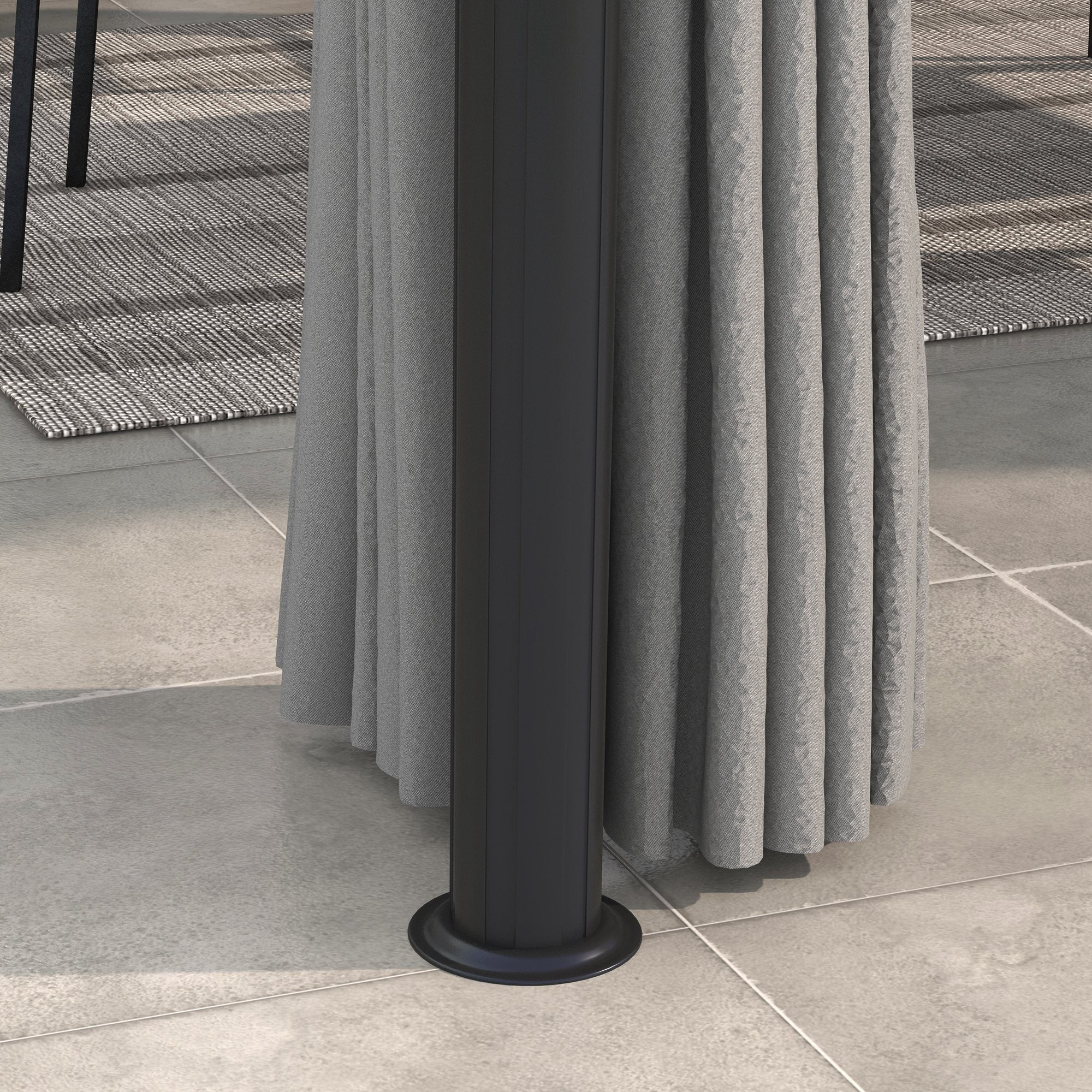 10' x 10' 2-Tier Gazebo with Zippered Mesh Walls & Aluminum Frame, Light Grey - Image 9