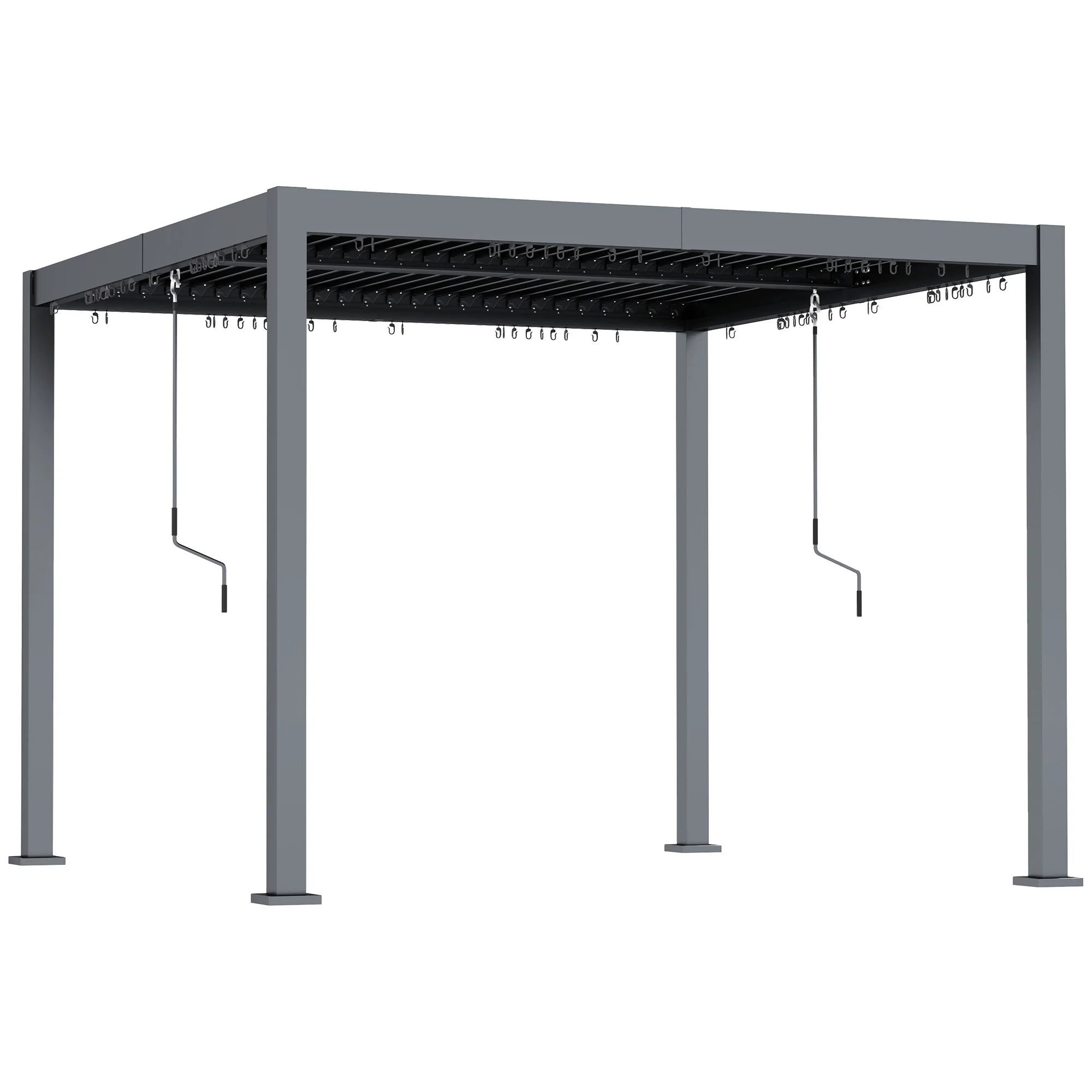10' x 10' Louvered Pergola with Adjustable Metal Roof, Aluminum Frame