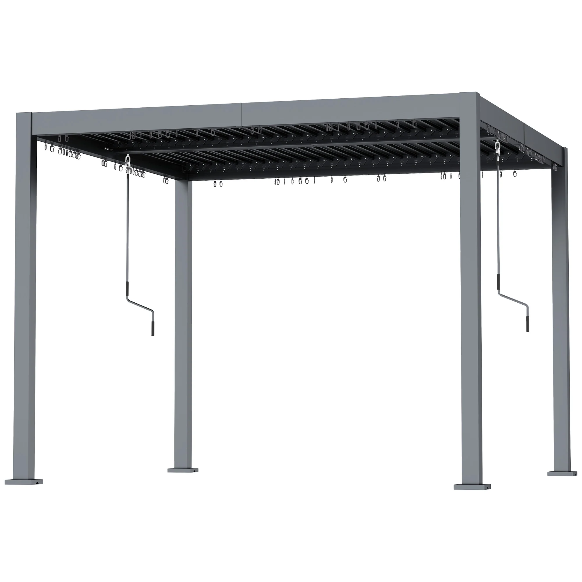 10' x 10' Louvered Pergola with Adjustable Metal Roof, Aluminum Frame - Image 2