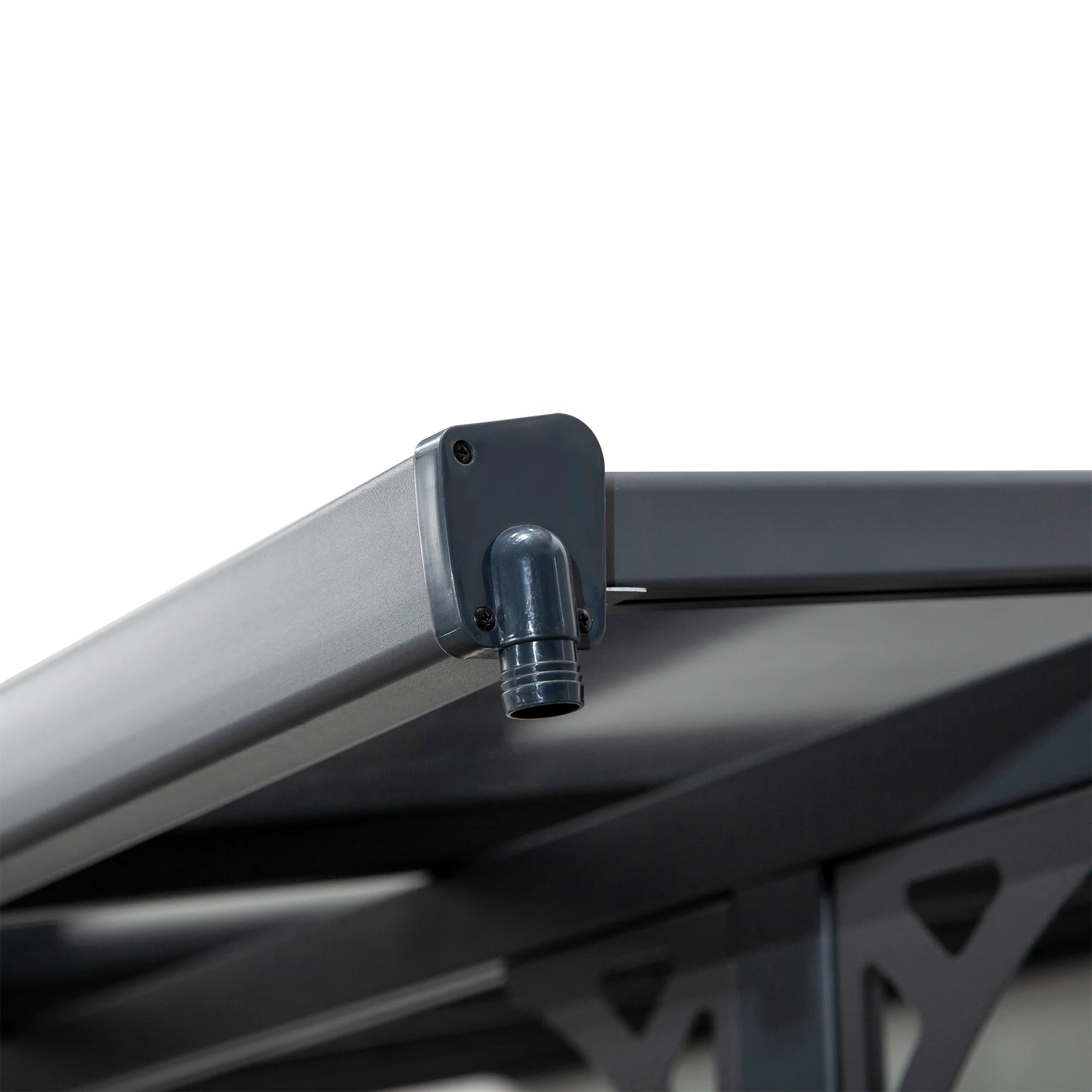 10' x 10' Outdoor Lean to Hardtop Pergola with Polycarbonate Roof & Adjustable Height, Grey - Image 10