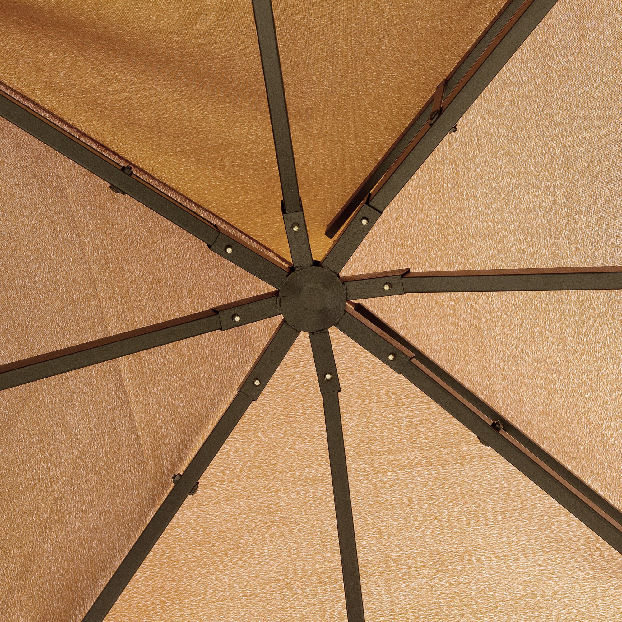 10' x 12' Soft-top Gazebo with Polyester Curtains & Mesh Screens, Brown - Image 9