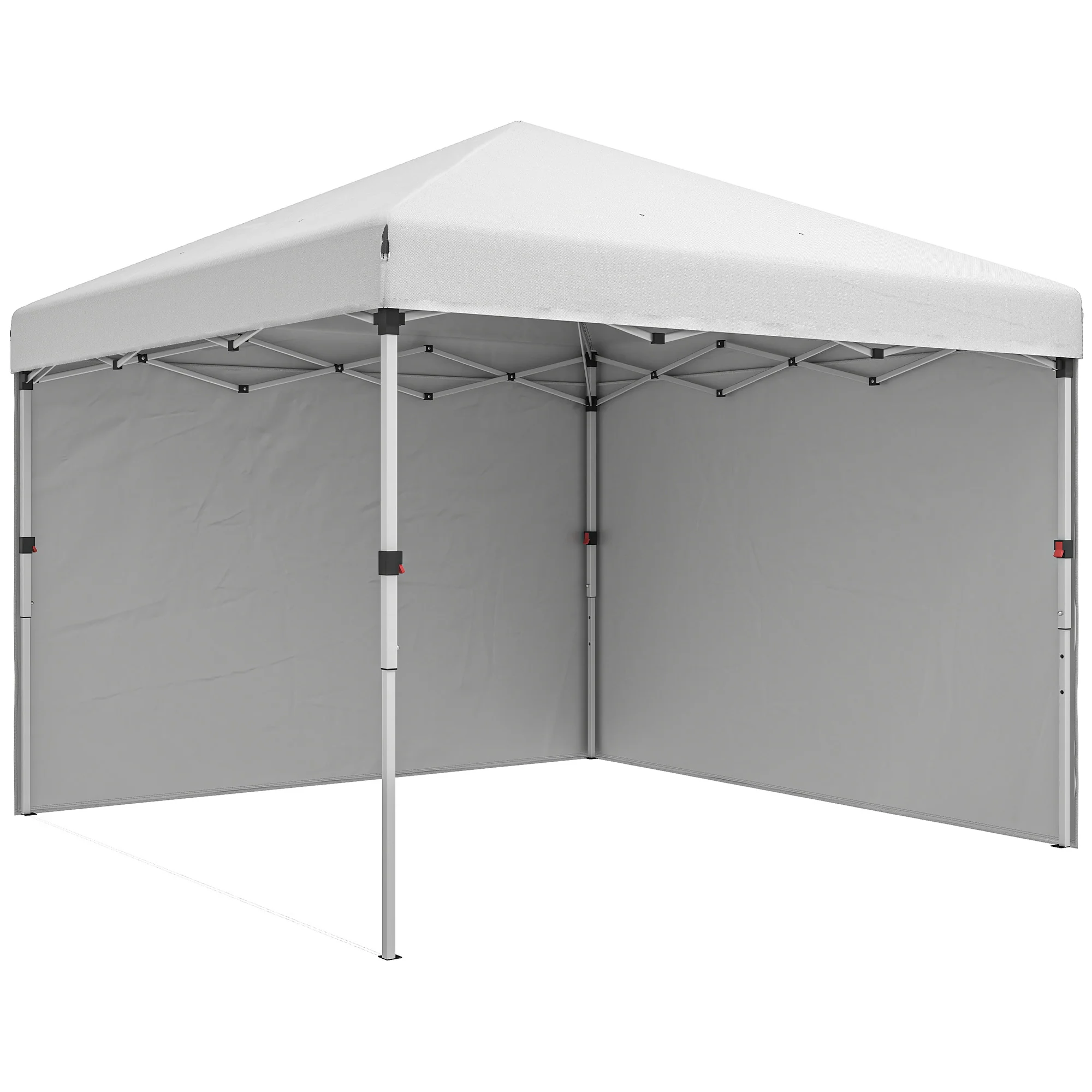 10' x 10' Pop Up Canopy Tent with Removable Sidewalls, Instant Shelter with Portable Roller Bag, 4 Sand Bags, Adjustable Height for Outdoor, Garden, Patio, White - Image 12