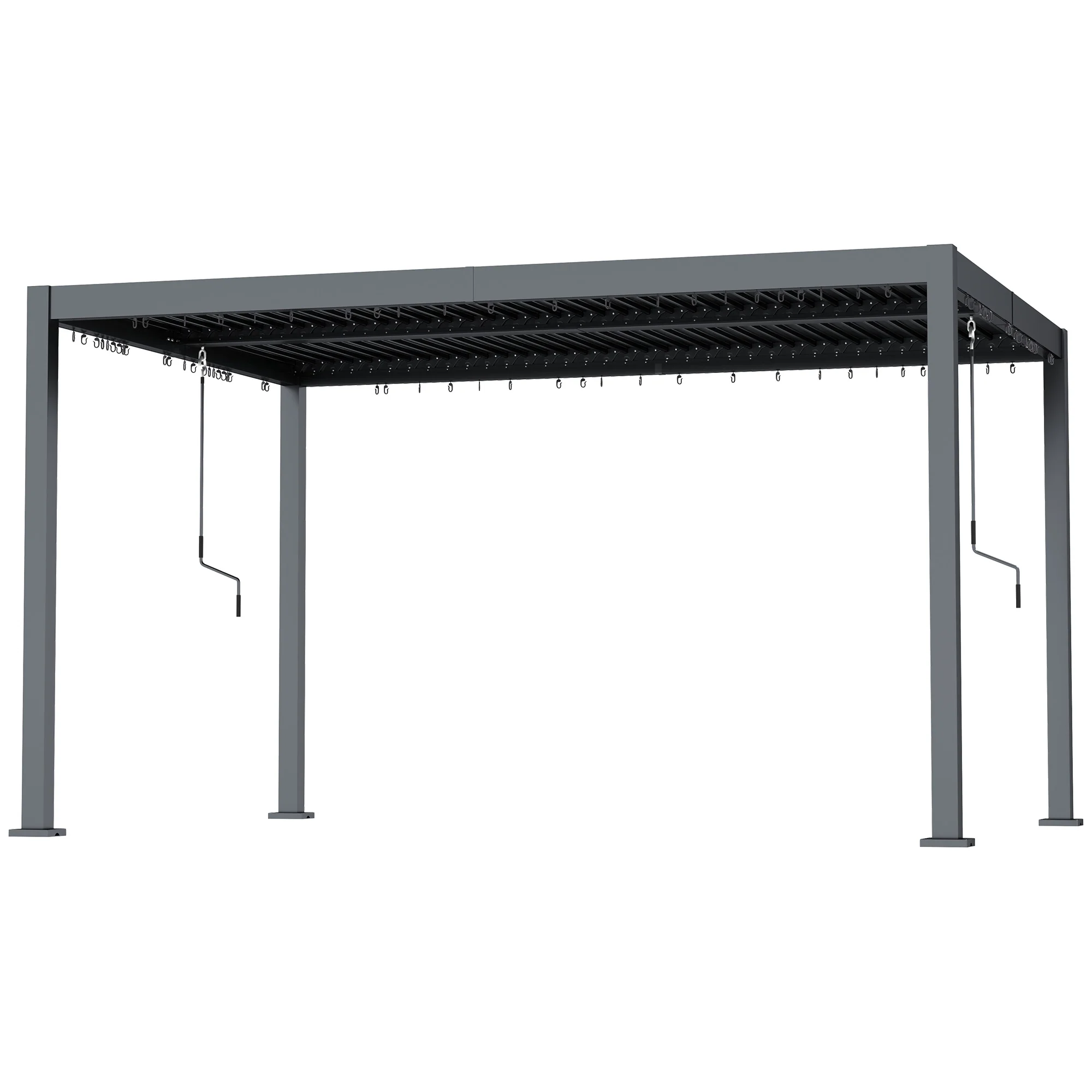 10' x 12' Louvered Pergola with Adjustable Metal Roof, Aluminum Frame - Image 2