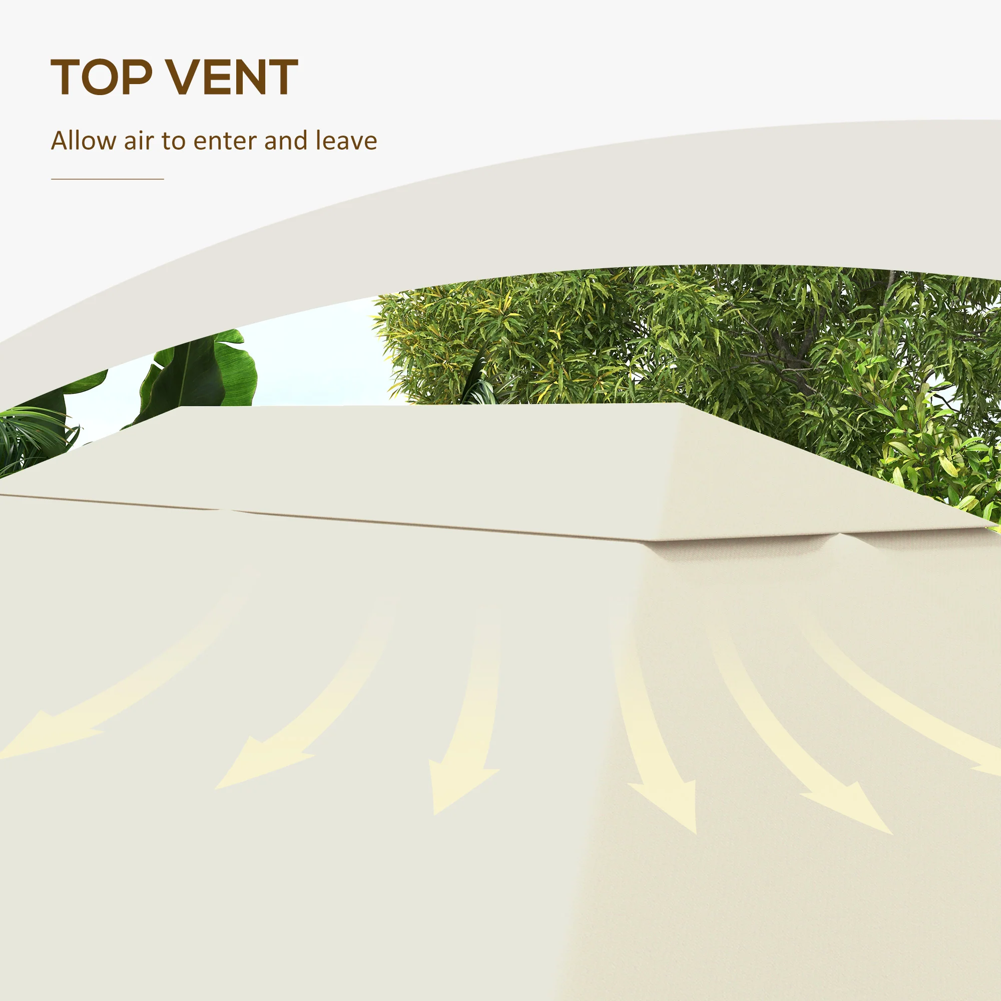 10' x 13' Gazebo Replacement Canopy Cover, Gazebo Roof Replacement (TOP COVER ONLY), Cream White - Image 7