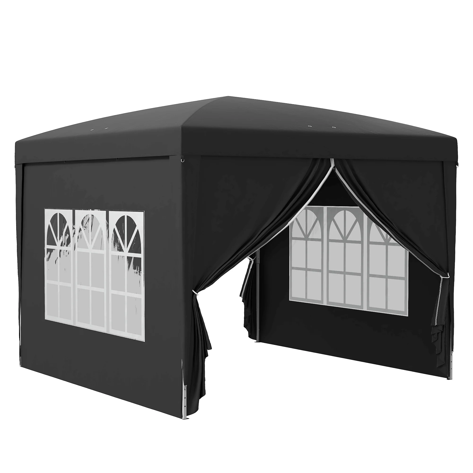 10'x10' Outdoor Pop Up Party Tent Wedding Gazebo Canopy with Carrying Bag (Black) - Image 12