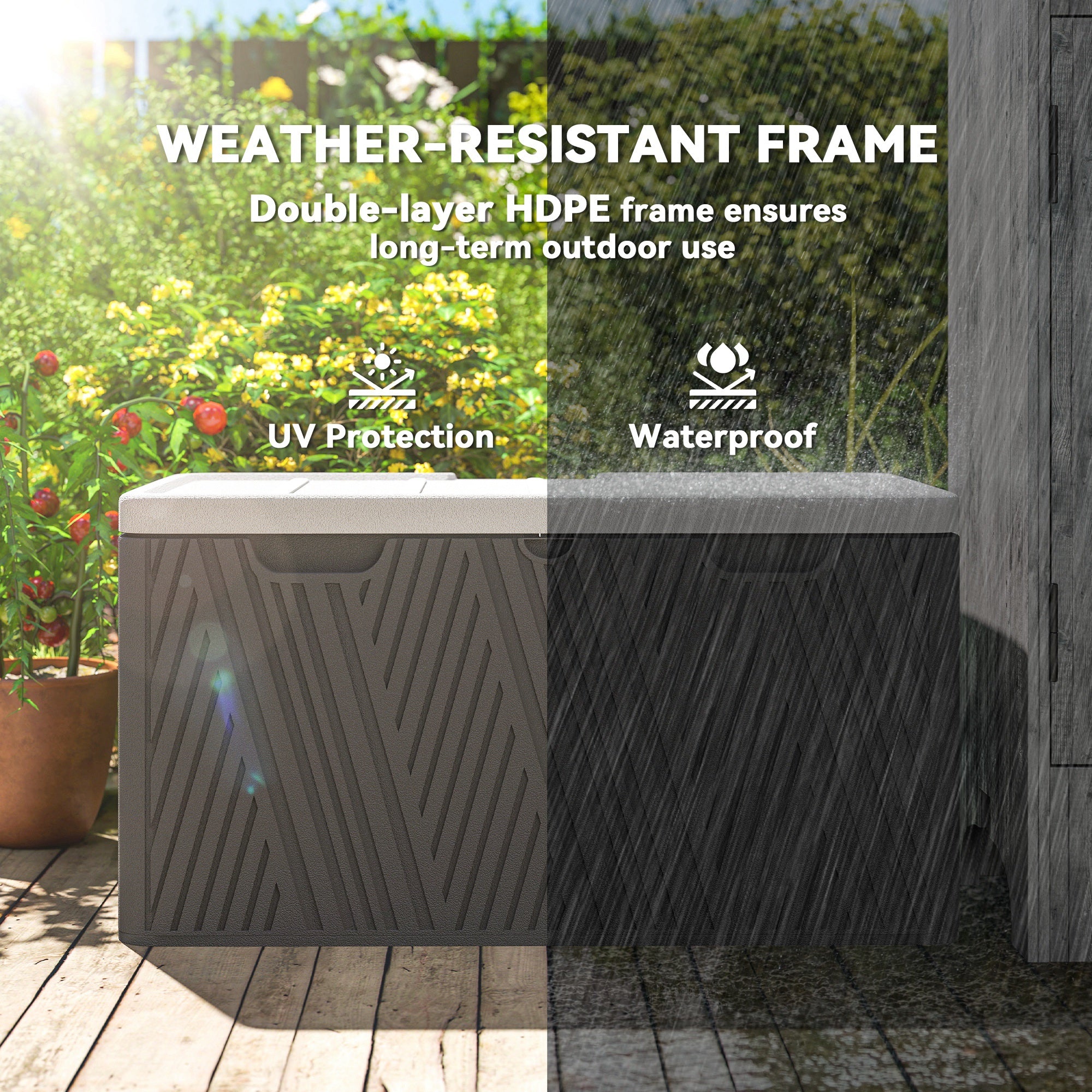 100 Gallon Lockable HDPE Deck Box, Waterproof and Lockable - Image 7