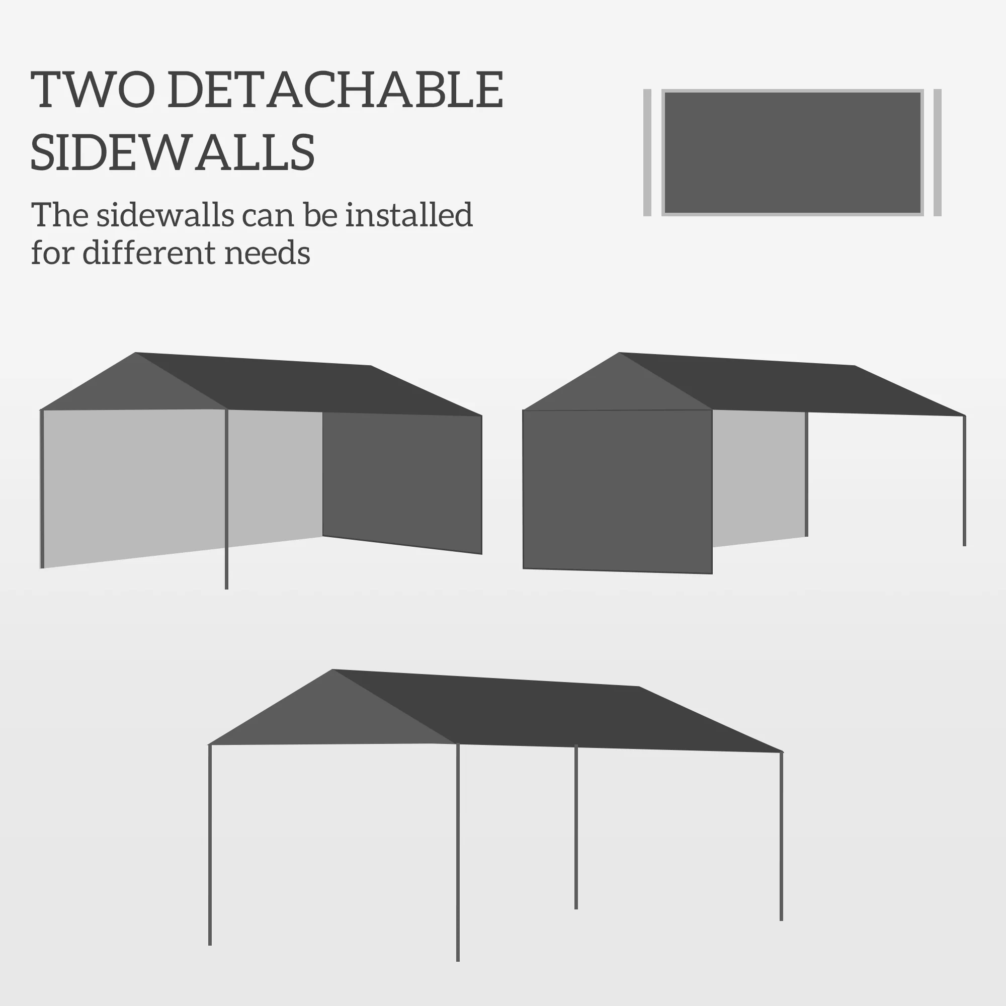 10' x 13' Outdoor Gazebo Canopy with Mesh Sidewalls and 2 Doors, White - Image 6