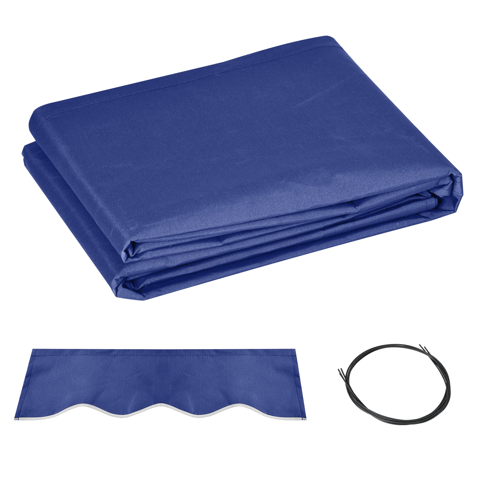 11' x 10' Retractable Awning Fabric Replacement, 280gsm UV Resistant Fabric, Navy Blue