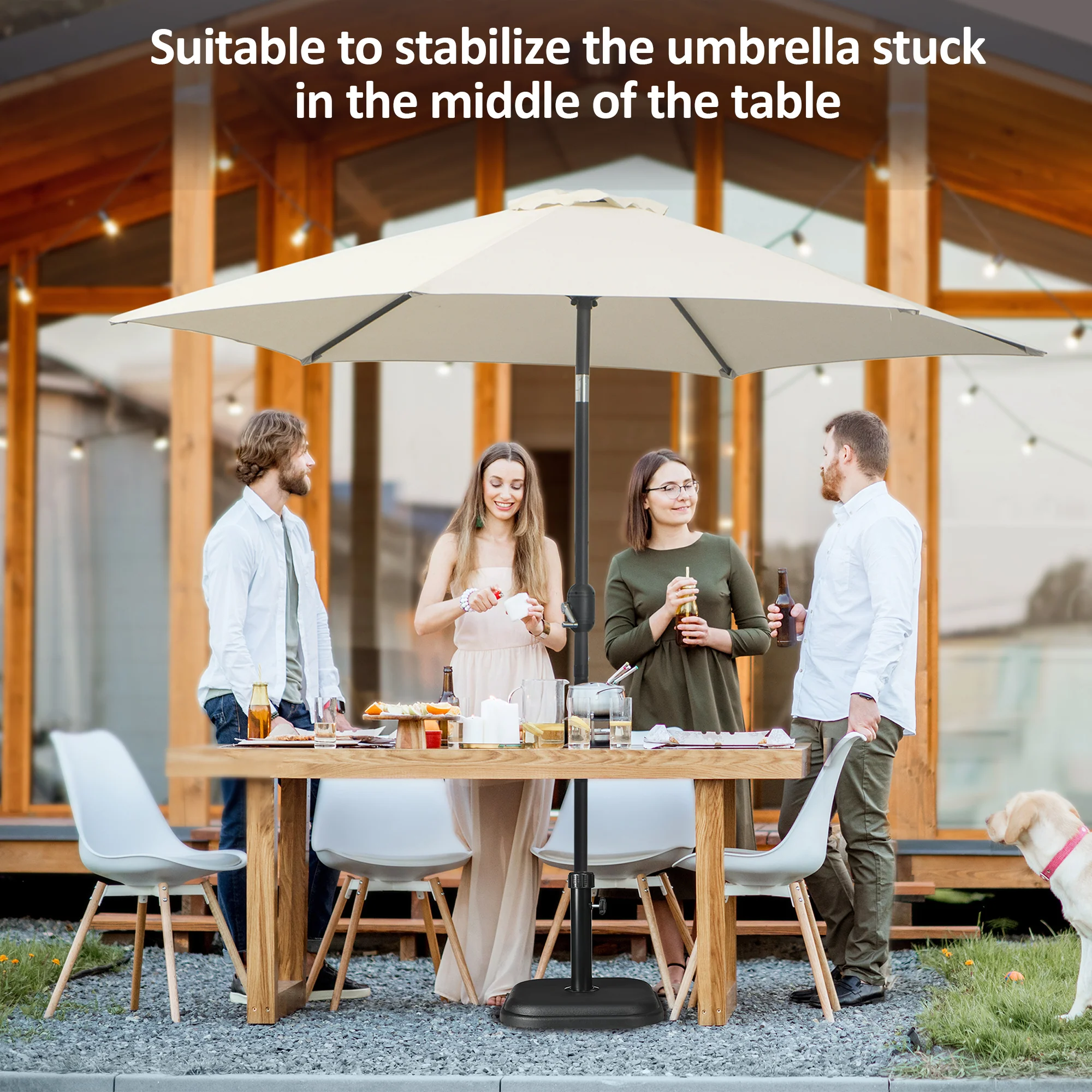 11kg Concrete Garden Parasol Base Holder, Square Umbrella Stand Weight, Black - Image 6