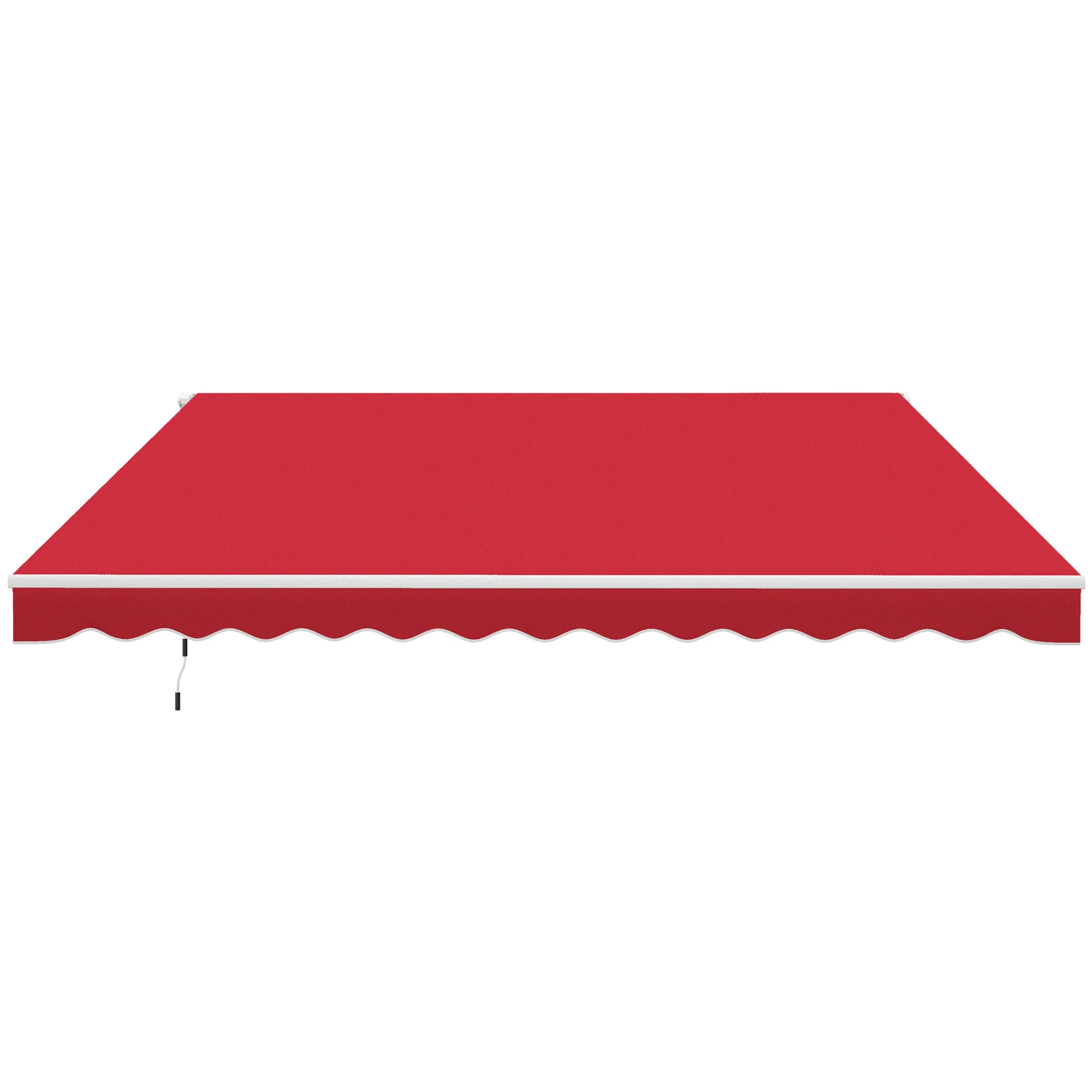 12' x 10' Retractable Patio Awning with Manual Crank, Wine Red - Image 2