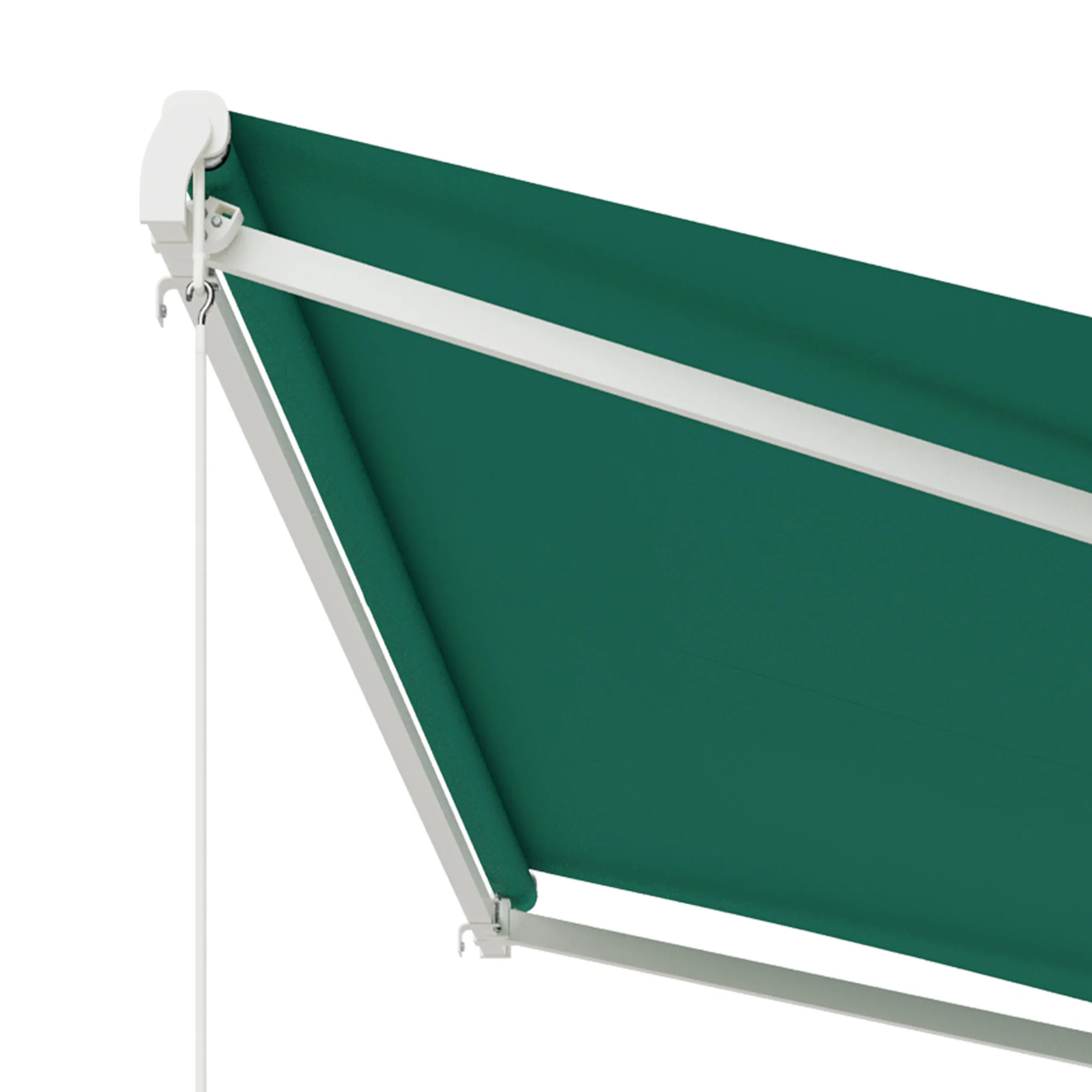 13' x 10' Electric Retractable Awning with Remote Control & Manual Crank Handle, Green - Image 11