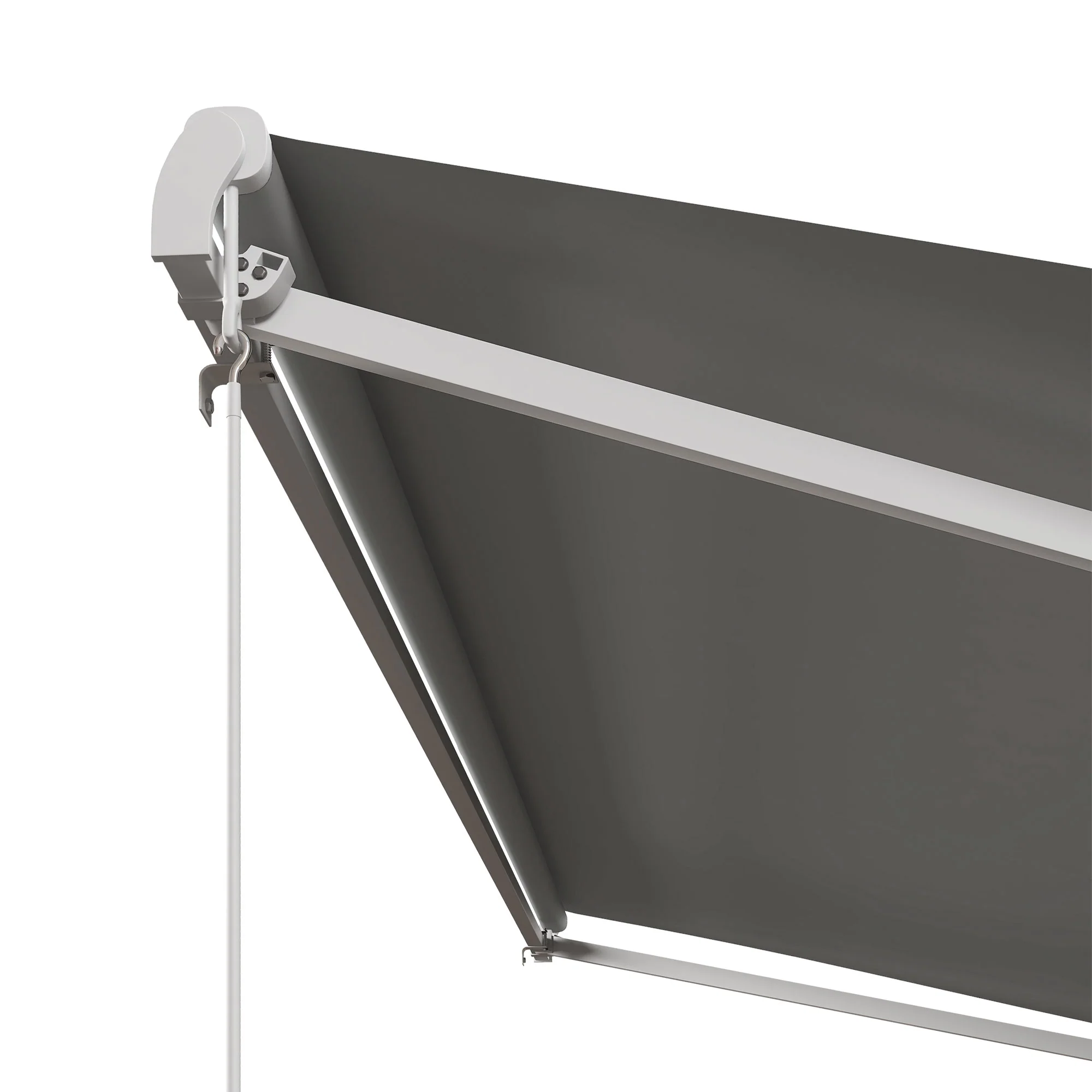 13' x 10' Electric Retractable Awning with Remote Control & Manual Crank Handle, Light Grey - Image 11