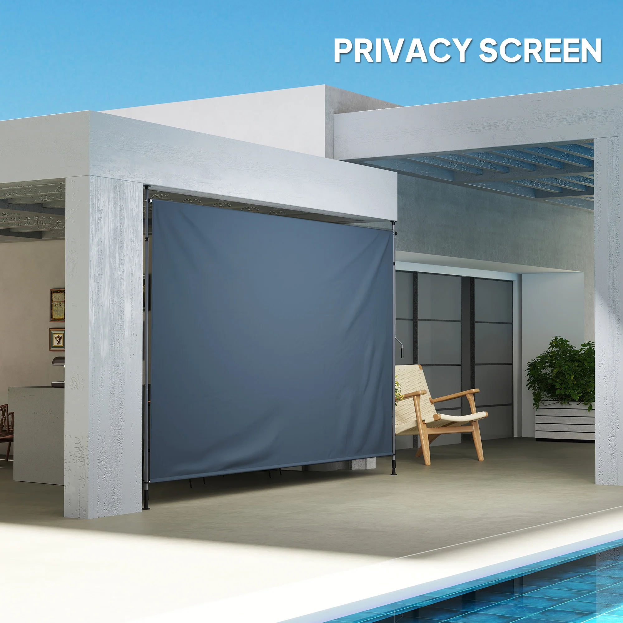 13' x 10' Retractable Patio Awning with UPF30+ & Water-Resistant Fabric, Dark Grey - Image 9