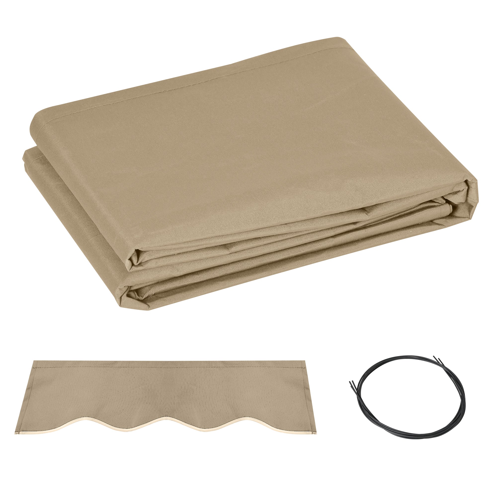 13' x 8' Retractable Awning Fabric Replacement, 280gsm UV Resistant Fabric, Beige