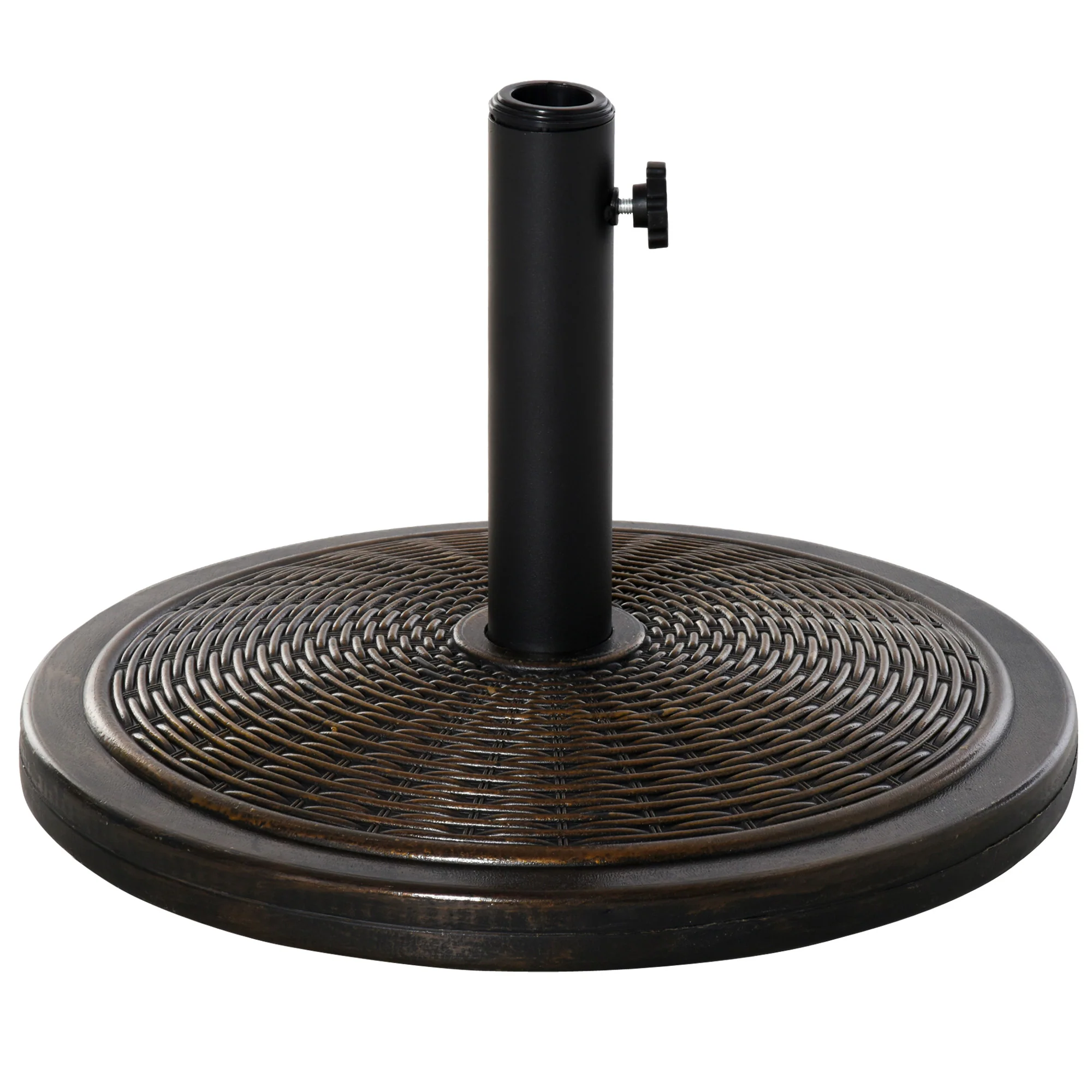 13kg Garden Parasol Base, Outdoor Market Umbrella Stand, Fits 35/38/48mm Poles, Black - Image 2