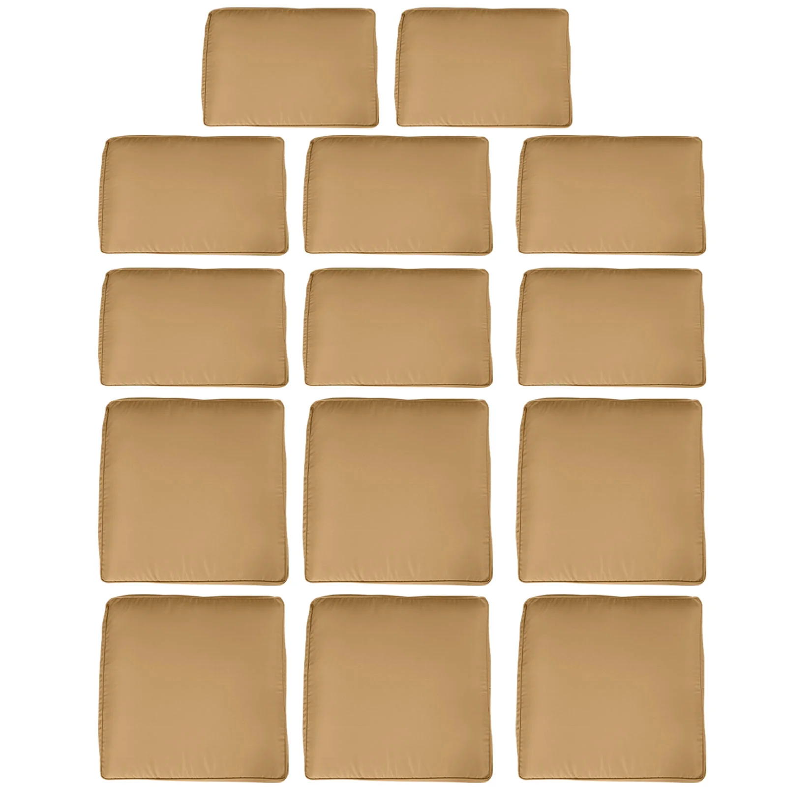 14pc Patio Rattan Sofa Set Cushion Cover Replacement Set, No Cushion Included, Beige - Image 2