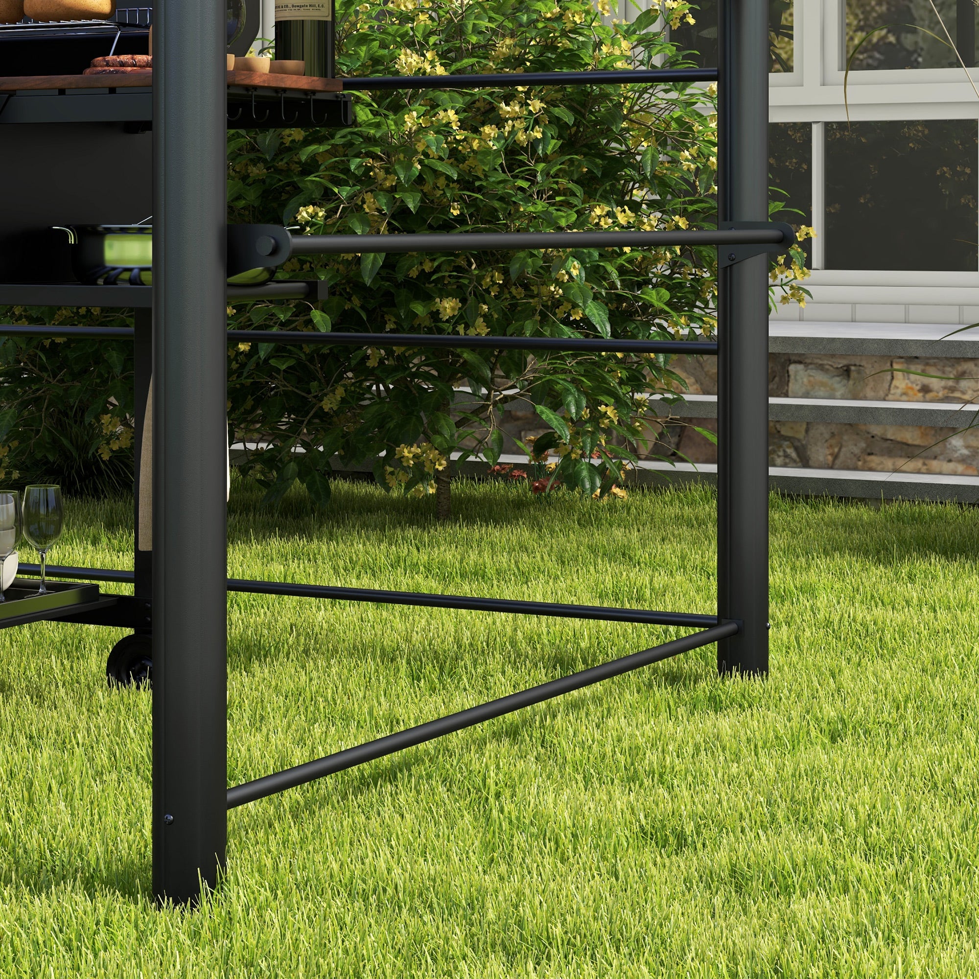 8' x 5' Grill Gazebo Canopy with Side Shelves, Hanging Poles & PC Board, Great Ventilation - Image 11