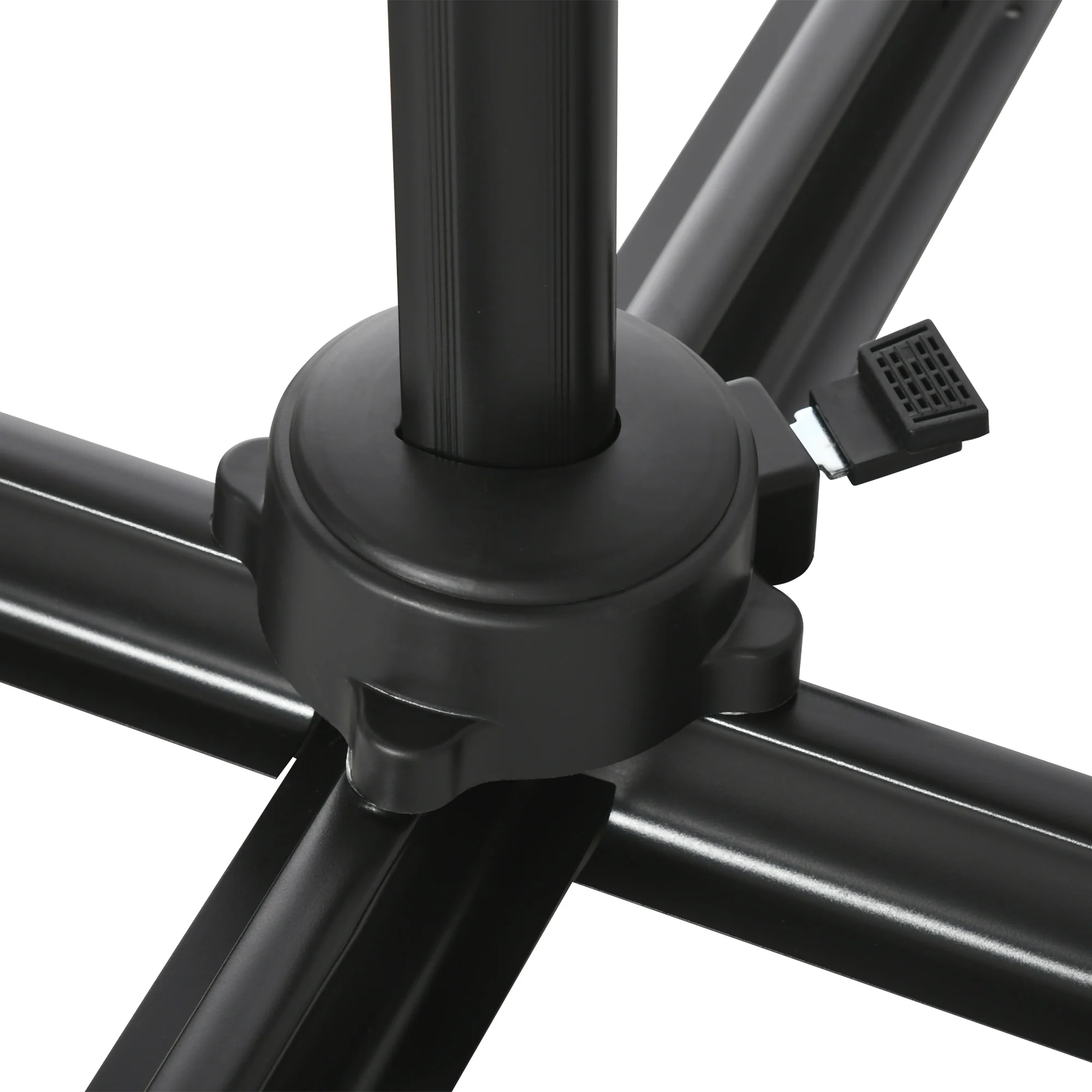2.5 x 2.5m Aluminium Patio Offset Parasol with 360° Rotation, Crank & Cross Base, Cream White - Image 10