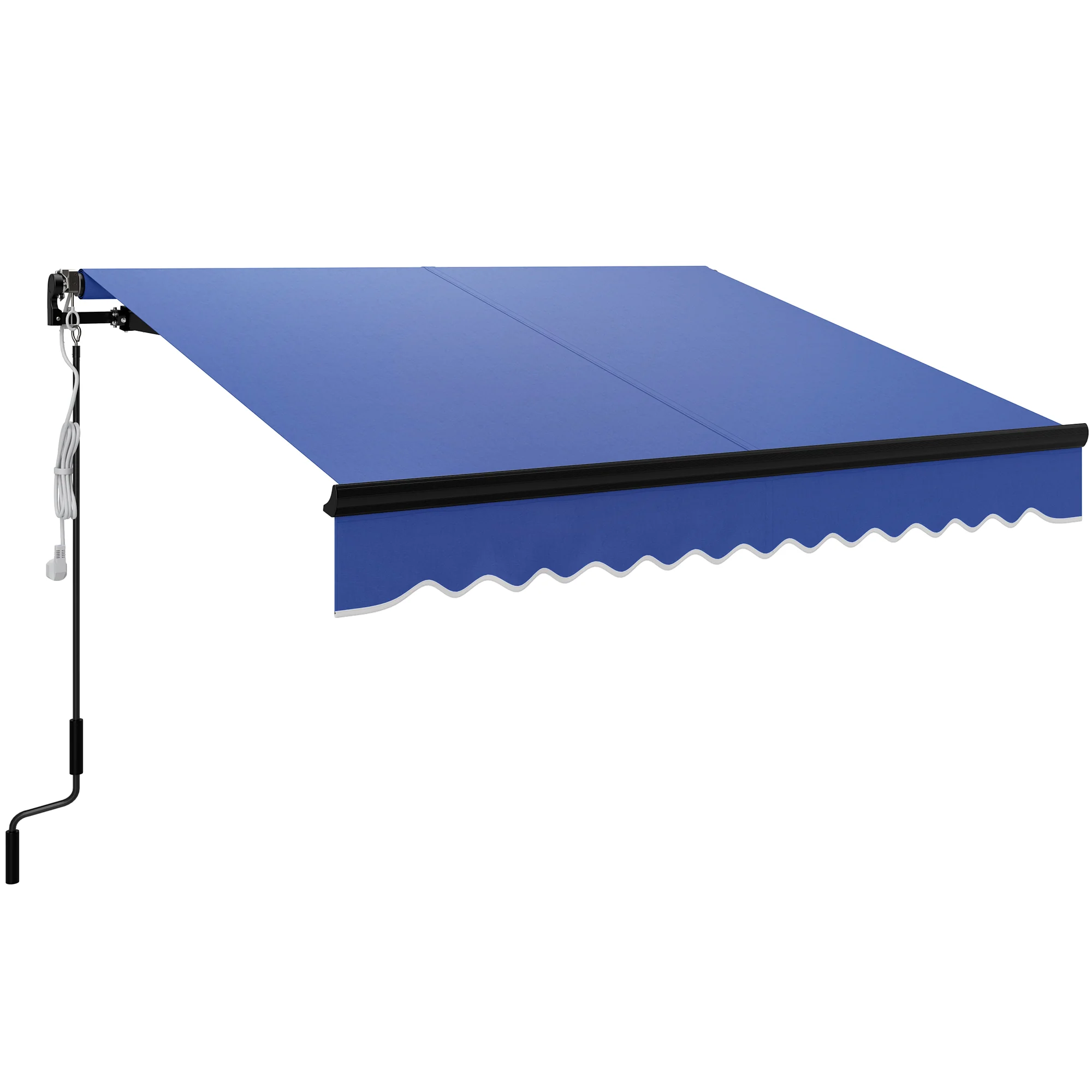 2.5 x 2m Electric Awning with LED Light & Remote Controller for Garden Patio Deck, Blue - Image 2