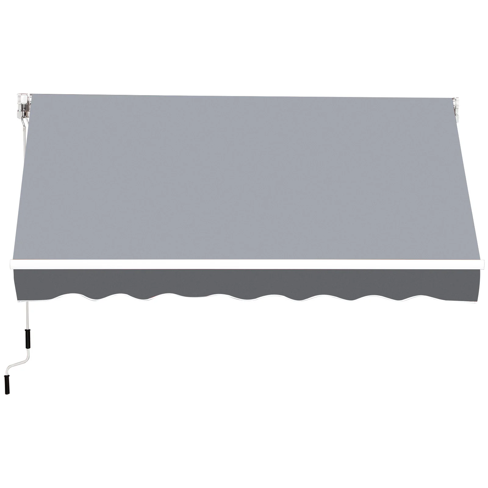 2.5 x 2m Manual Retractable Awning Canopy with Winding Handle for Garden, Patio, Grey - Image 2