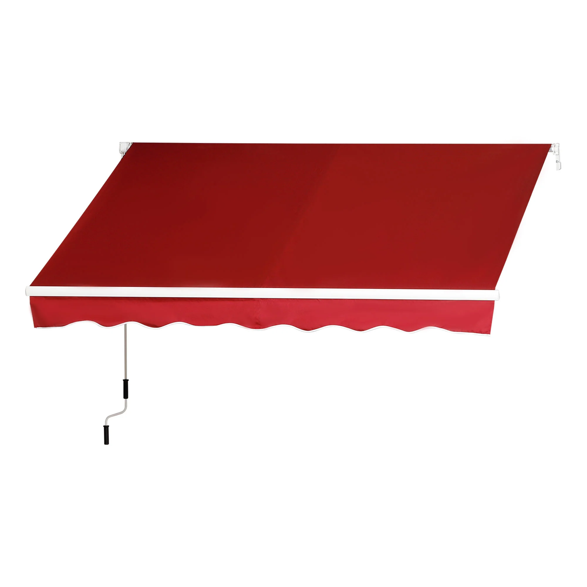 2.5 x 2m Manual Retractable Awning Canopy with Winding Handle for Garden, Patio, Wine Red - Image 2