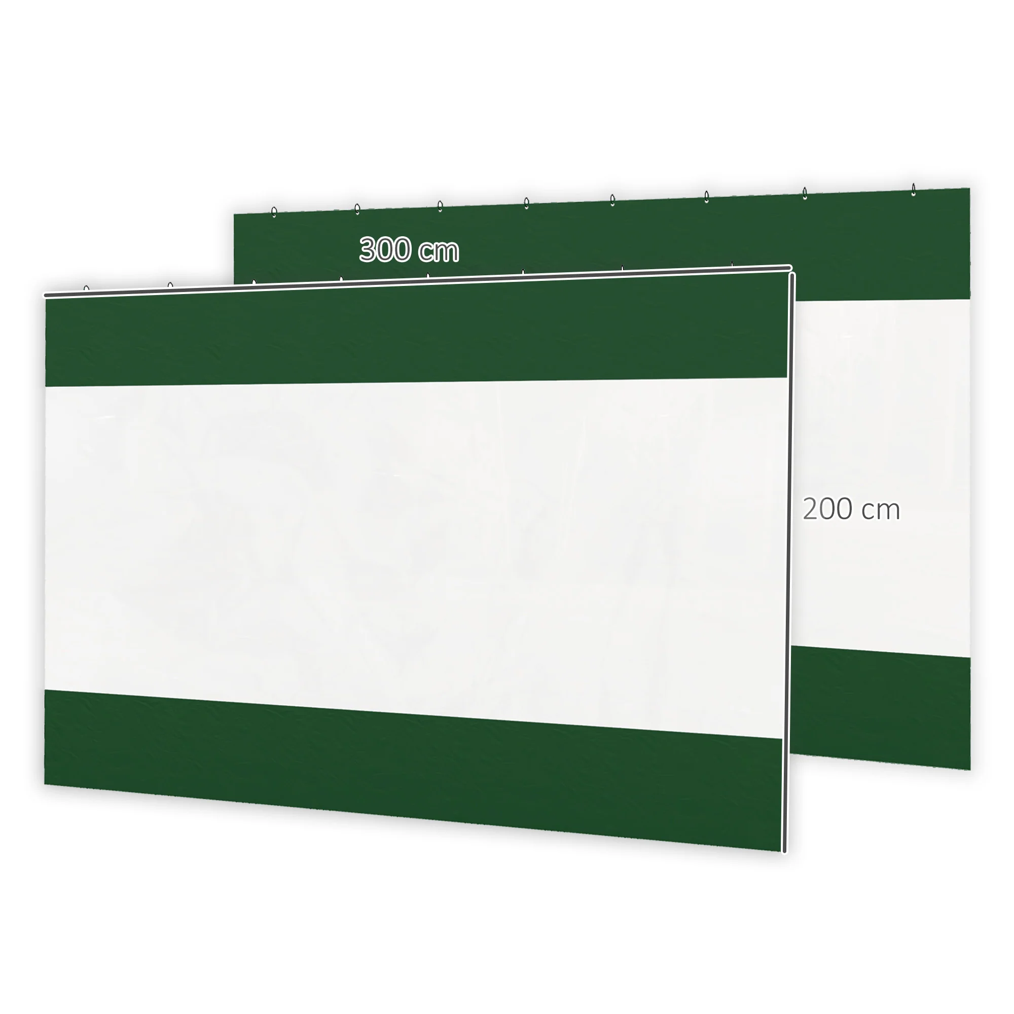 2 Pack Pergola Gazebo Side Panels with Large Window, for 3m Long Garden Pergola, Green - Image 5