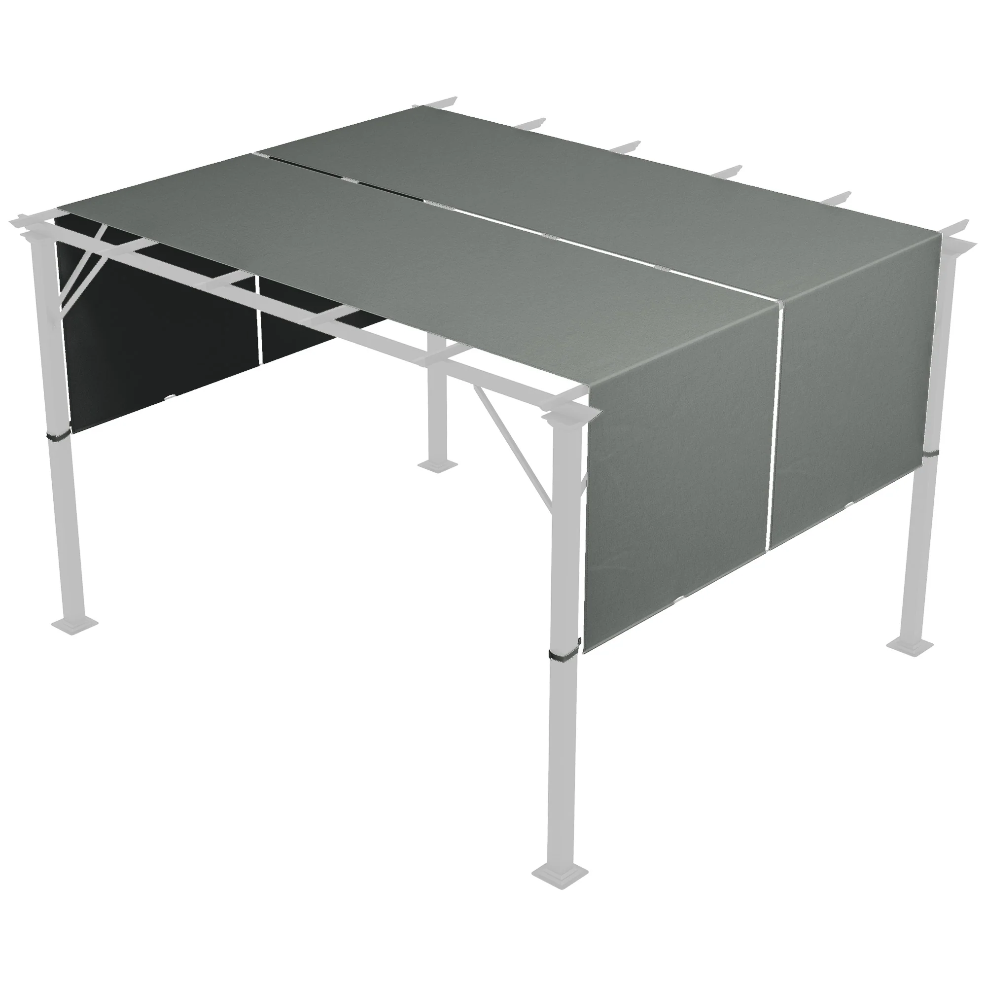 2-Pack 16' x 4' UV-Blocking Pergola Shade Covers, for 10 x 10ft Pergola, Dark Grey