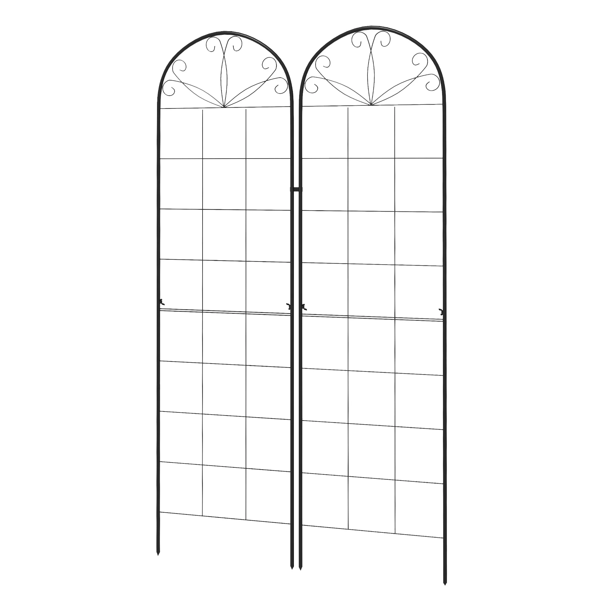 2 Pack 71" x 20" Metal Garden Trellis for Climbing Plants with Vine Design - Image 12