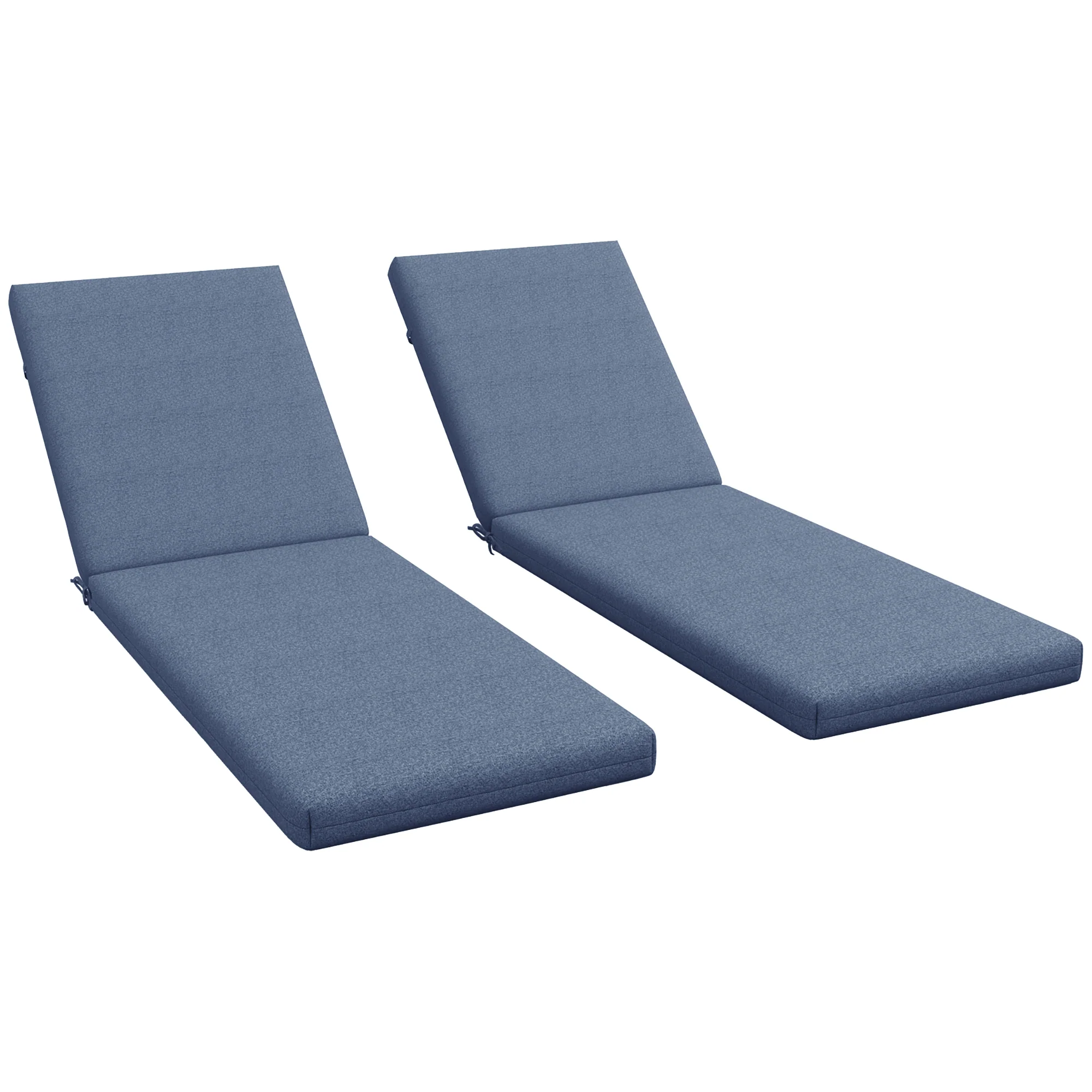 2-Piece Patio Chair Cushion Pillows Replacement, Back & Seat Cushions Set with Ties, Blue