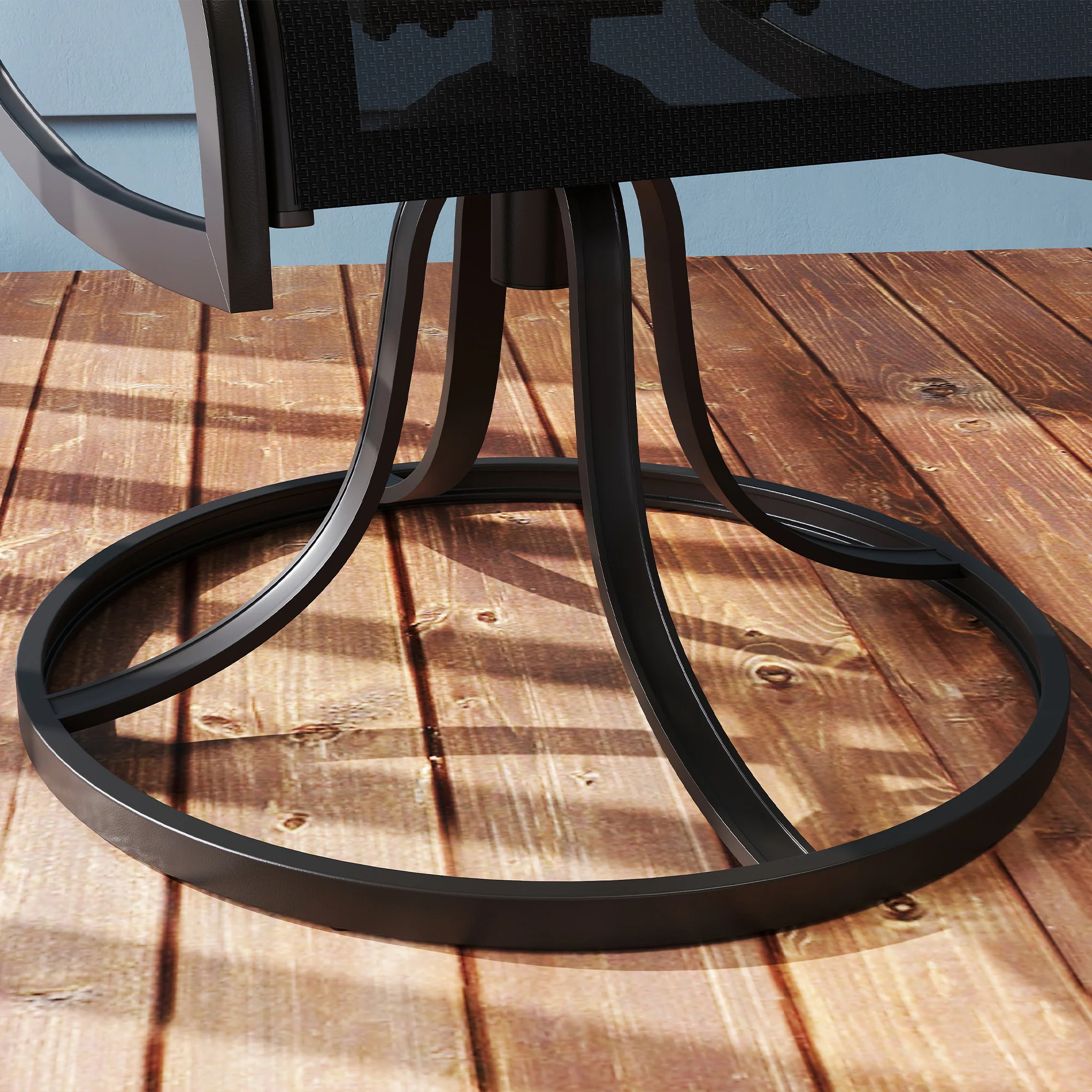 2-Piece Patio Dining Chairs, 360¡ã Swivel Rocking Chairs with Curved Armrests, Black - Image 11