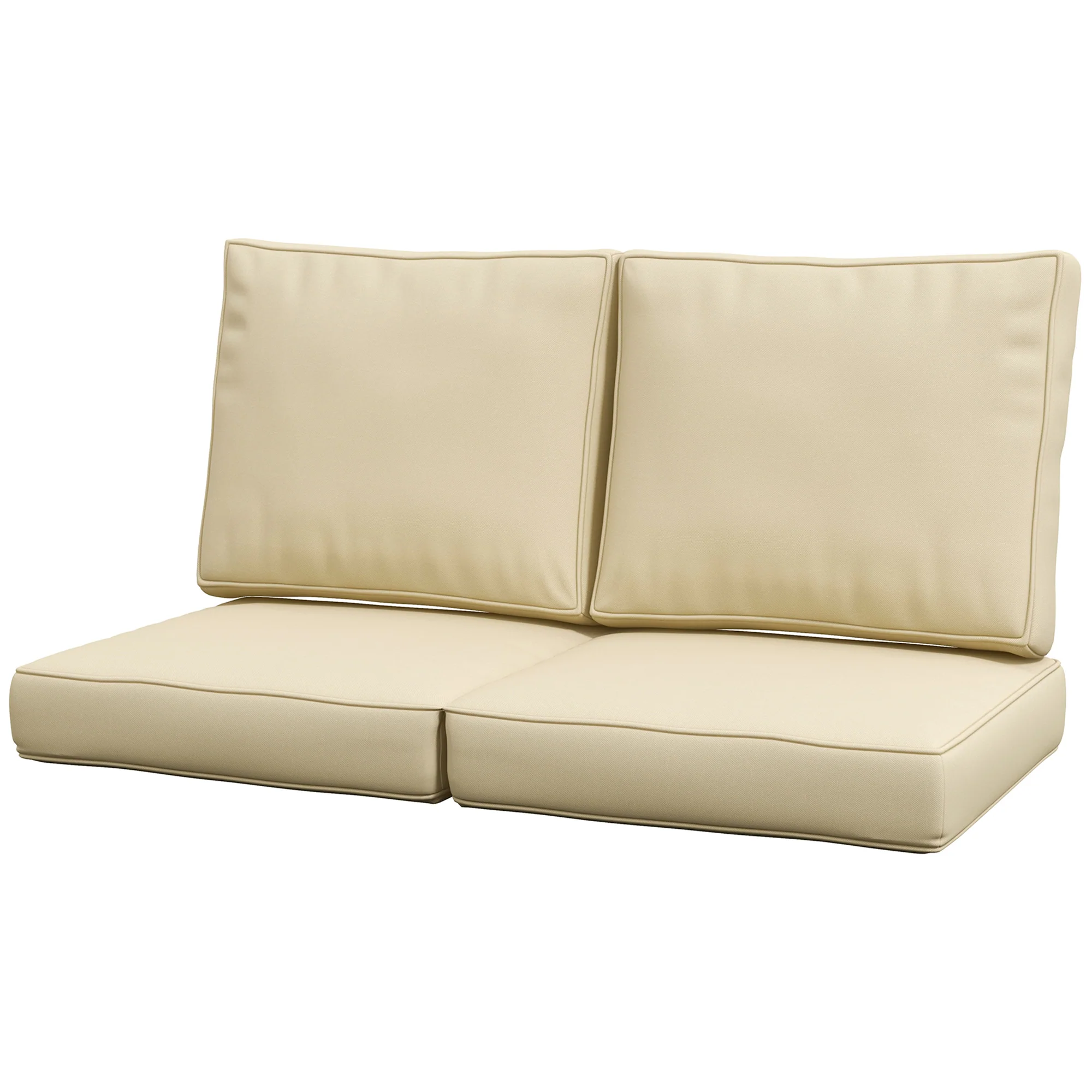 2 Seater Outdoor Water Repellent Seat Pads for Dining Chair, Swing, Sofa, Beige - Image 2