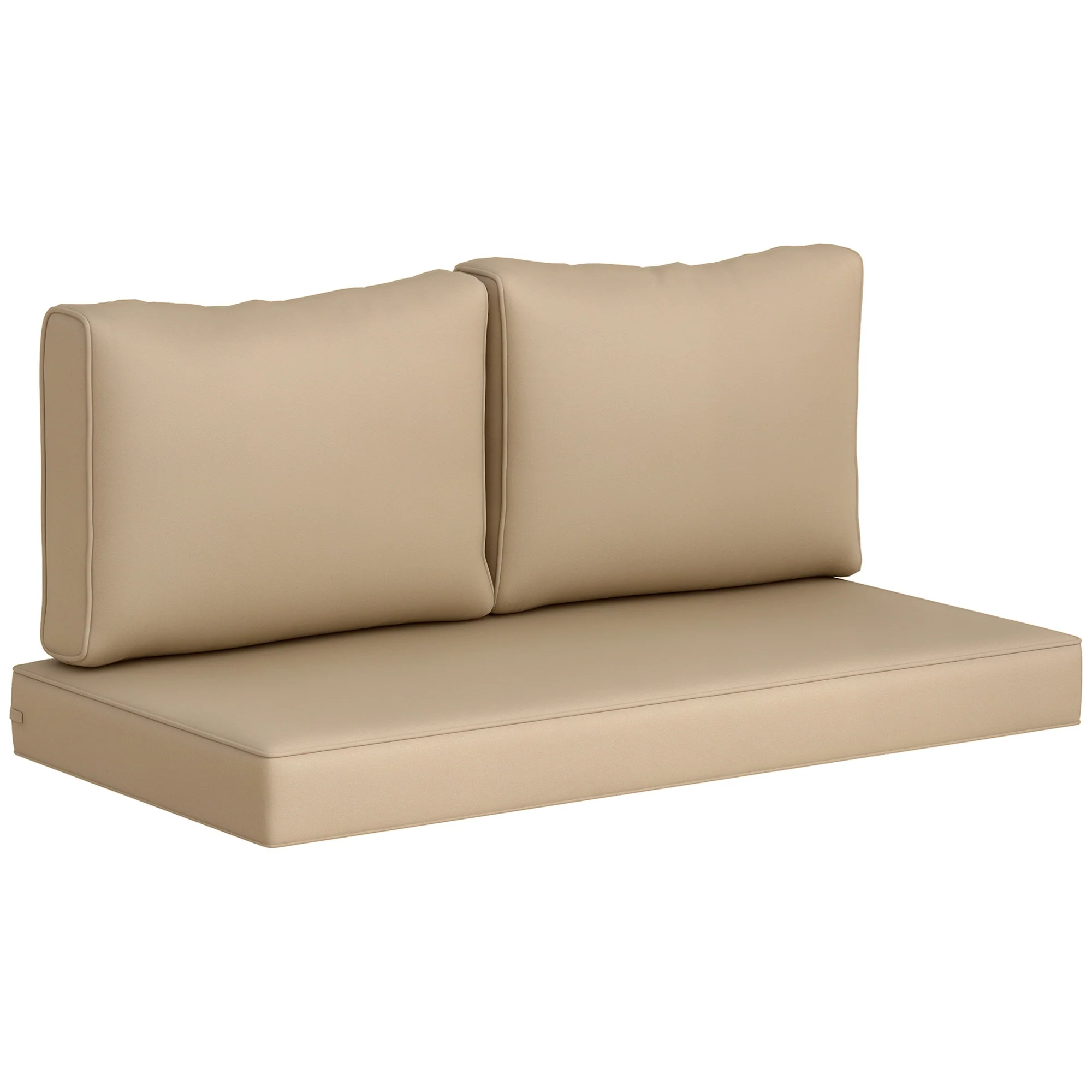 Outdoor Seat Cushions with Backrest, Loveseat Double Sofa Outdoor Furniture Cushions, Beige