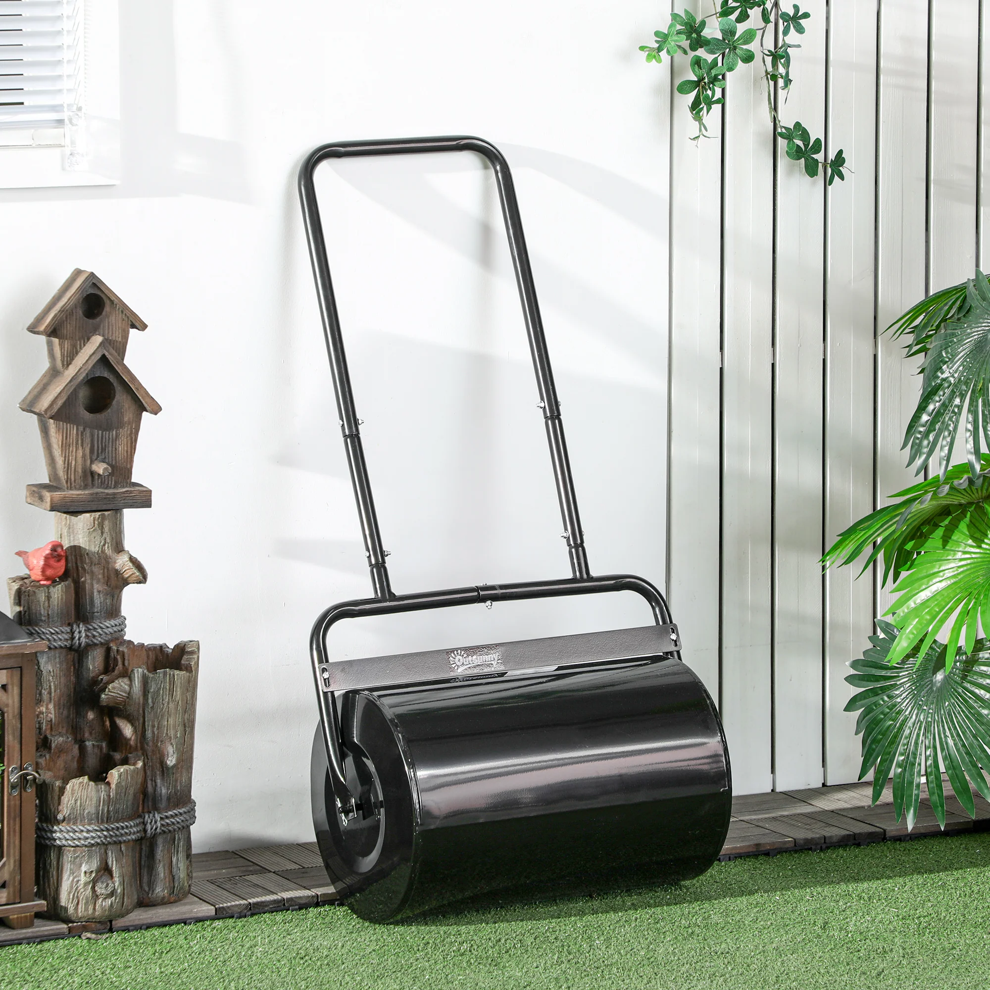 20" Heavy Duty Lawn Roller, Filled with 11 Gal Water/136 Lbs Sand, Black - Image 4