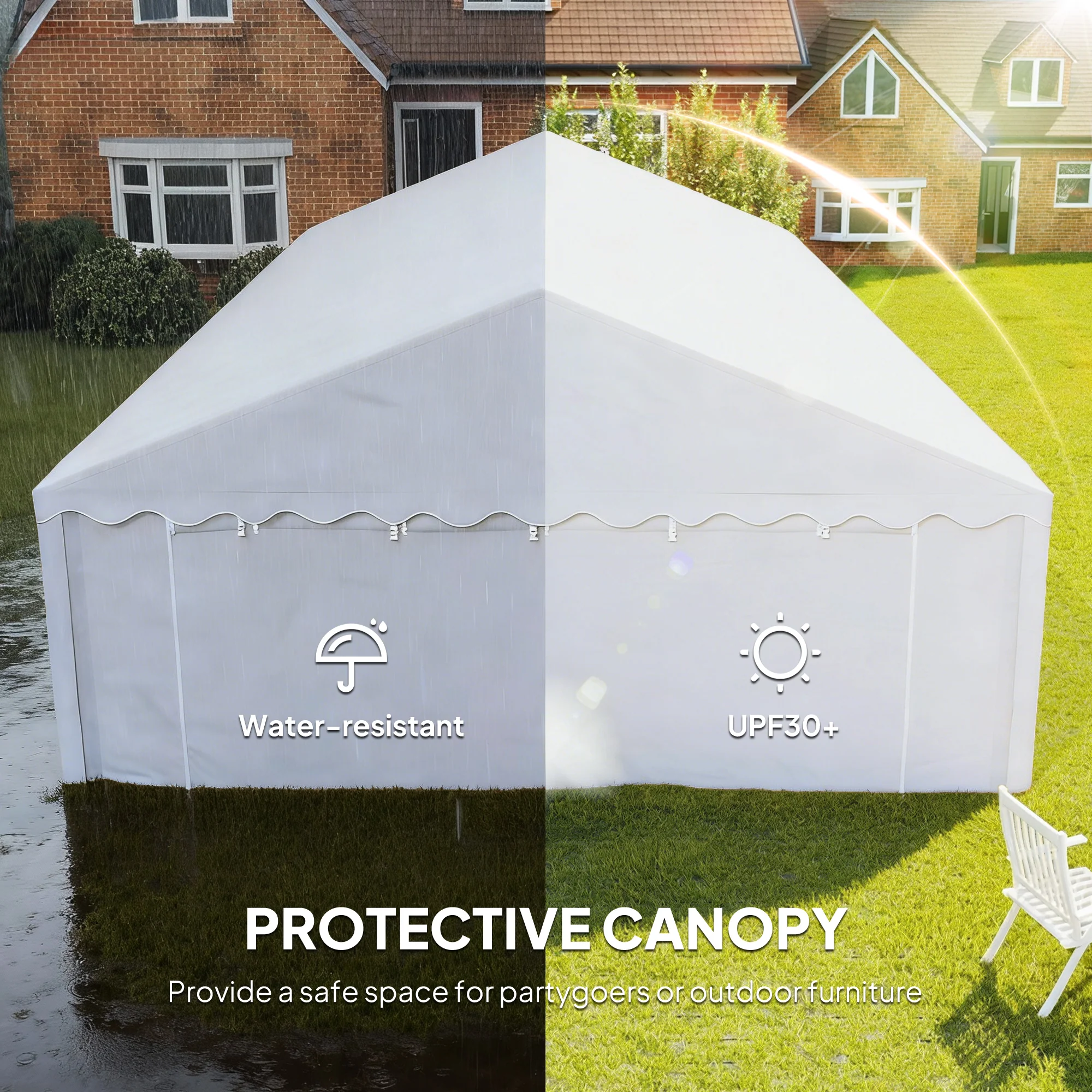 20' x 40' Party Tent, Outdoor Canopy Tent with Removable Sidewalls, 12 Windows for Parties, Wedding, Events, BBQ, White - Image 9