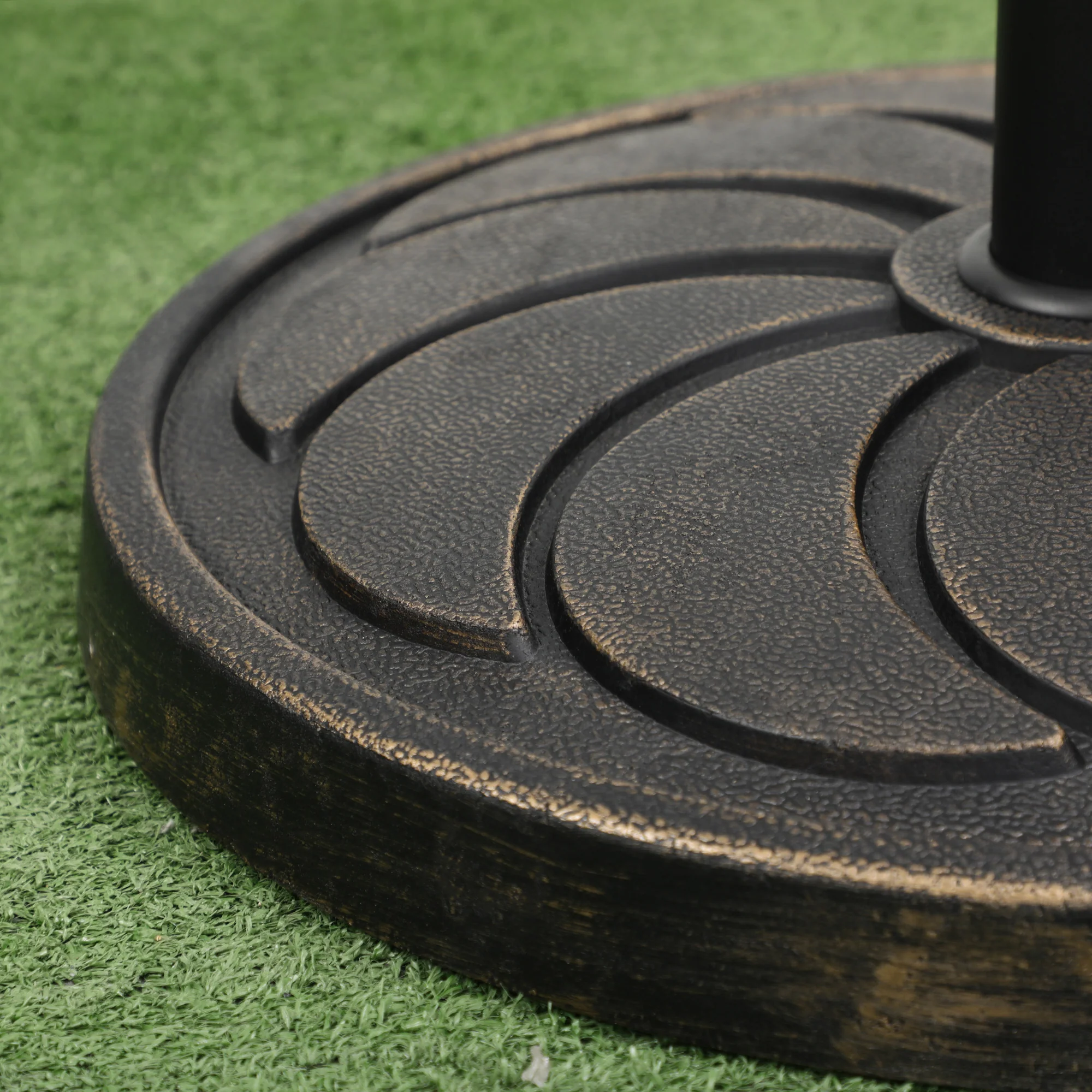 21" 40lb Round Resin Umbrella Base, for 1.5"/1.9" Poles, Bronze - Image 10