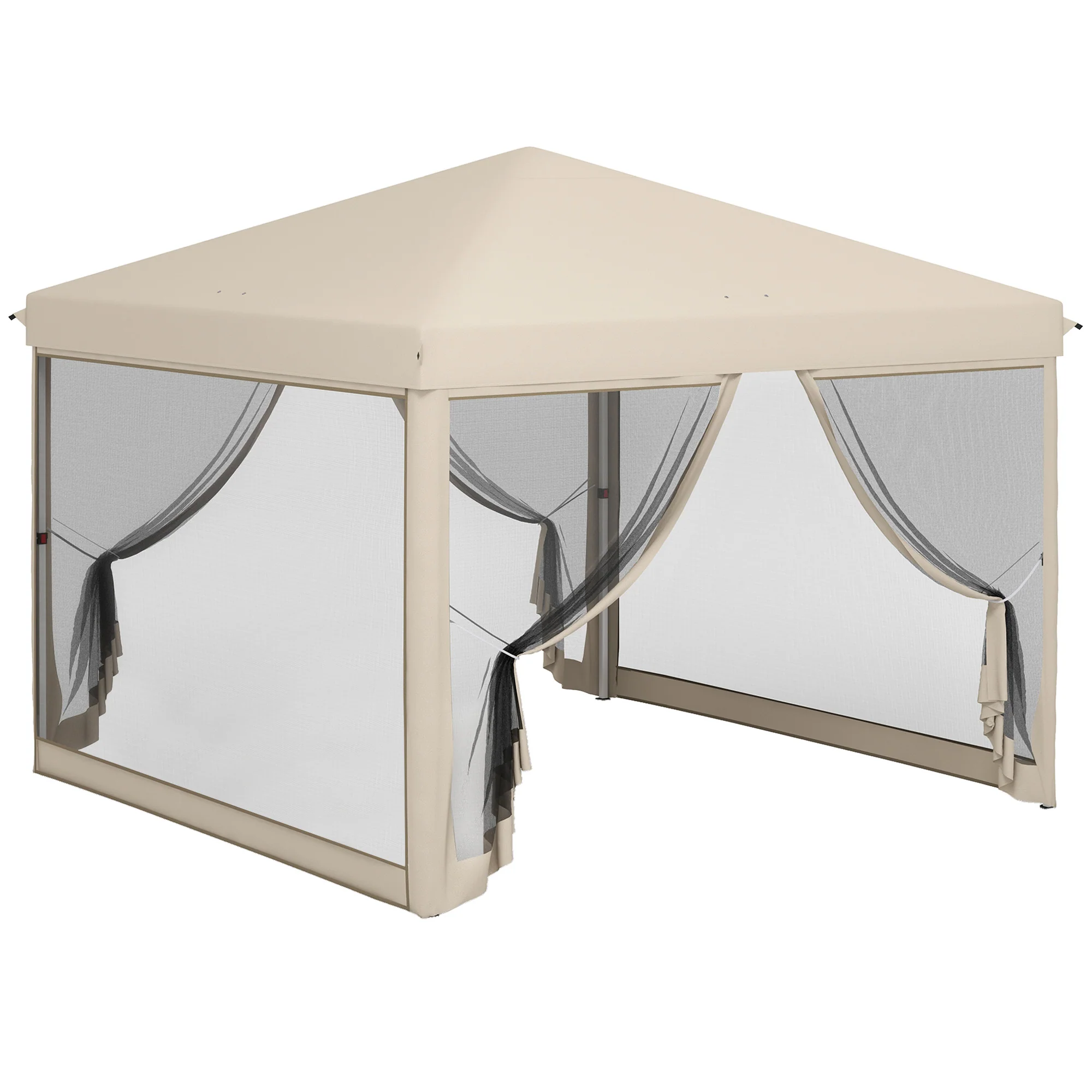 210D Oxford 10' x 10' Pop Up Canopy Tent with Netting, Instant Screen Room House, Tents for Parties, Height Adjustable, with Carry Bag, for Outdoor, Garden, Patio - Image 12