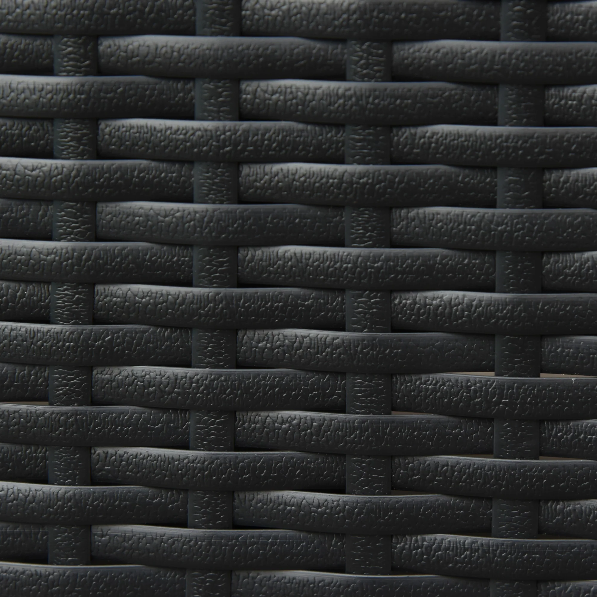 22" Square Steel PE Rattan Wicker Table with Umbrella Hole for Outdoor Patio, Black - Image 11