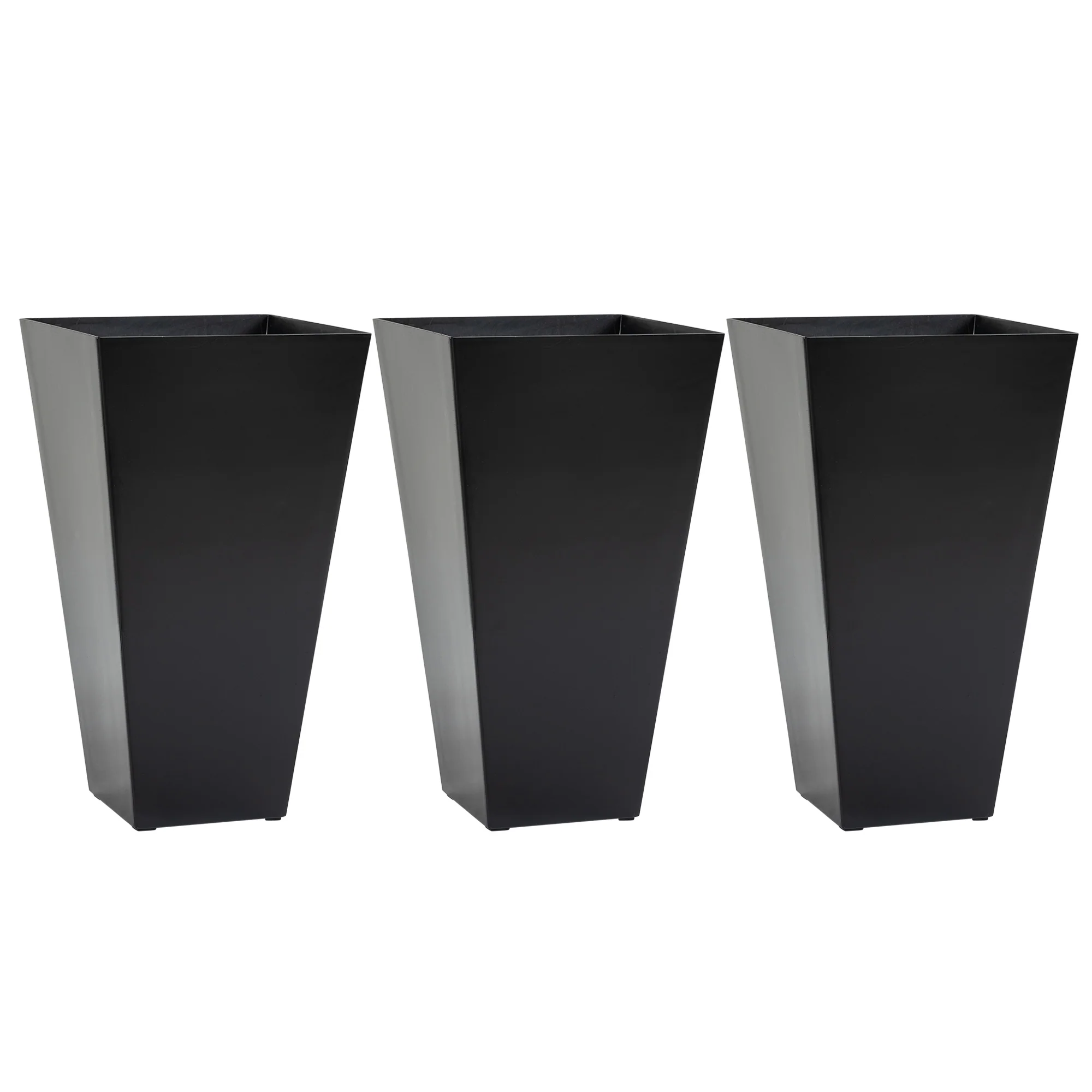 28" Tall Planters for Outdoor Plants with Drainage Hole, Set of 3 Taper Indoor Outdoor Planters, Large Plastic Garden Flower Pots for Porch, Patio, Yard, Black - Image 12