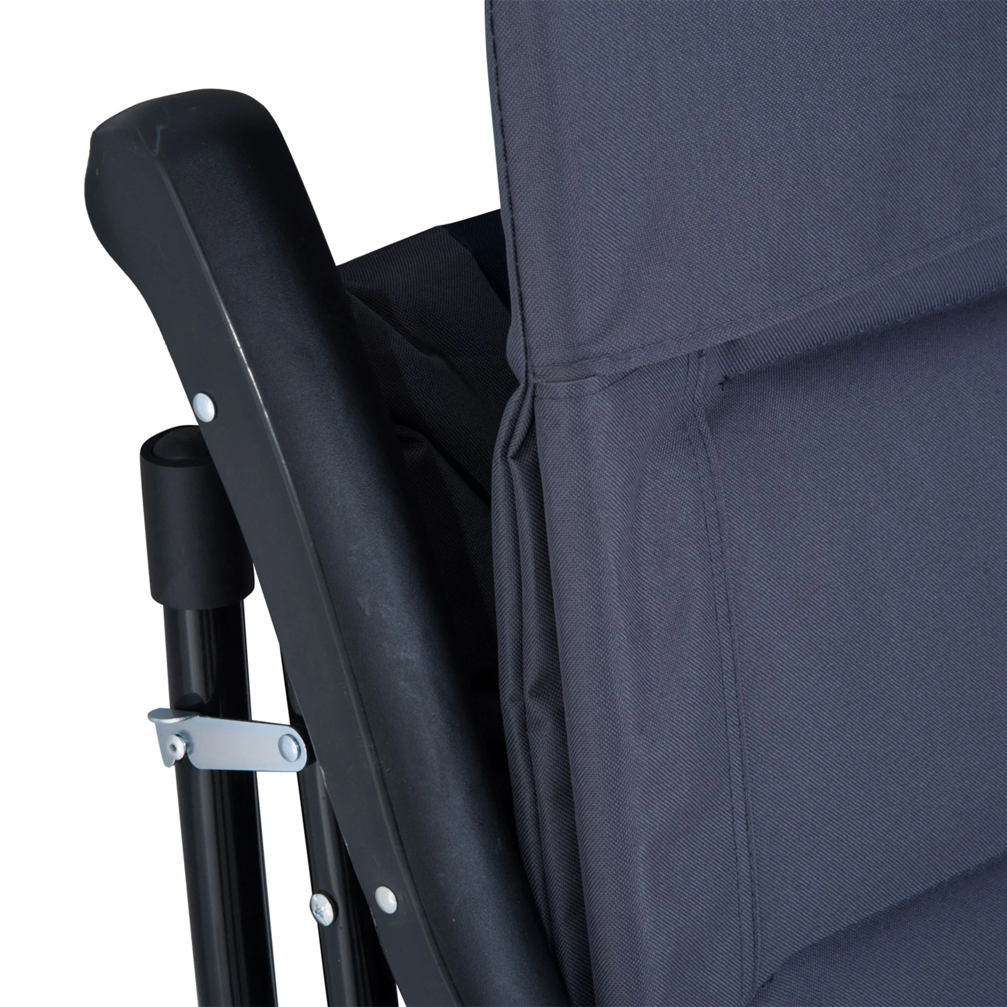 Patio Folding Rocking Chair Set of 2 Padded Rockers with Armrest & Headrest, Navy Blue - Image 11