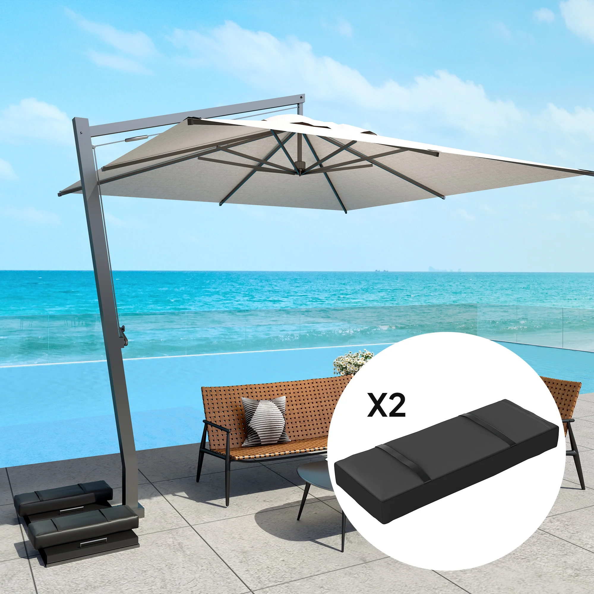 2-Pack Umbrella Weight Bags,Holds 33lbs Sand Each, Black - Image 4