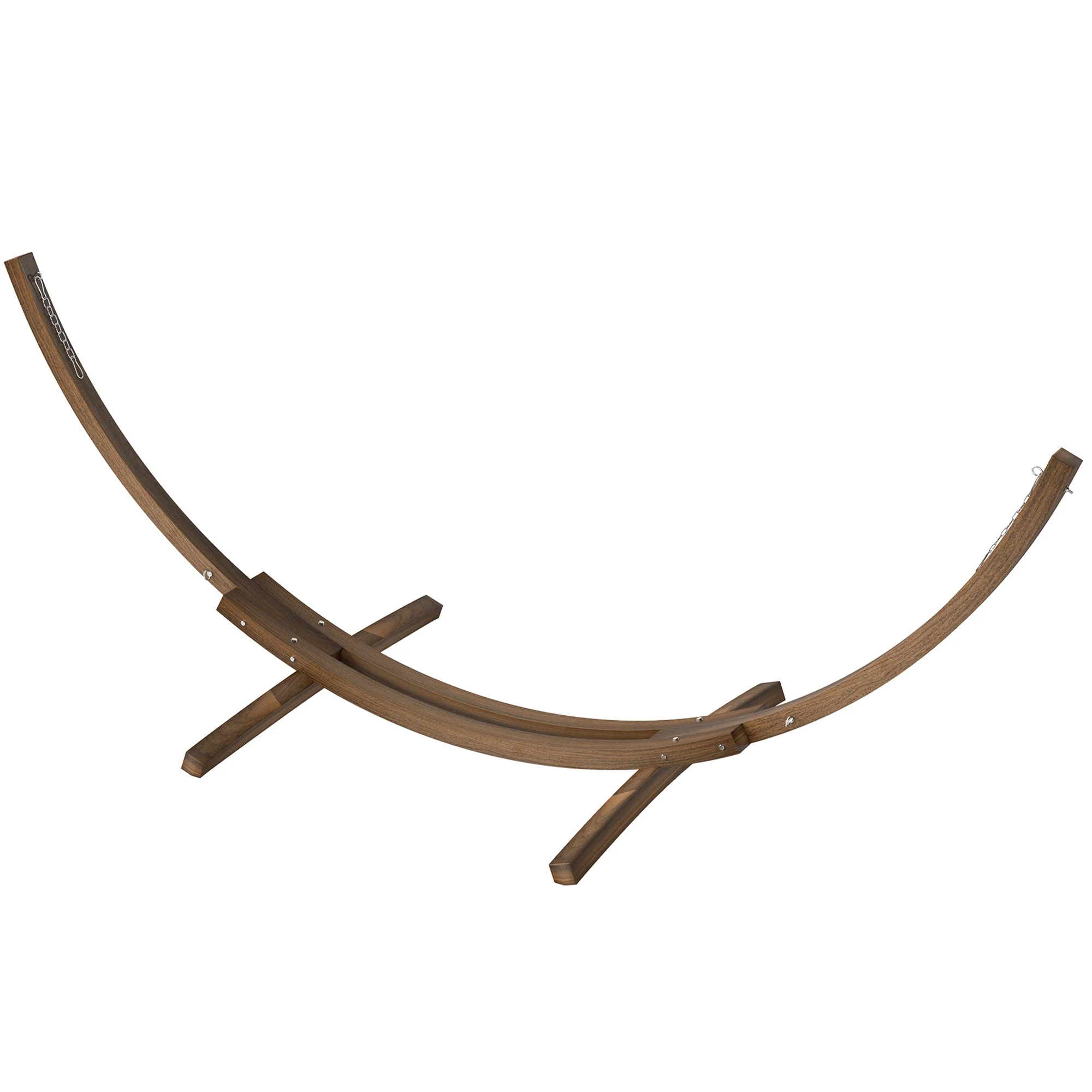 3(m) Wooden Hammock Stand, 1 Person Hammock Frame with Chain and Safety Buckles, Pine Wood Arc Stand for Garden, Patio, Outdoor and Indoor, Brown - Image 2