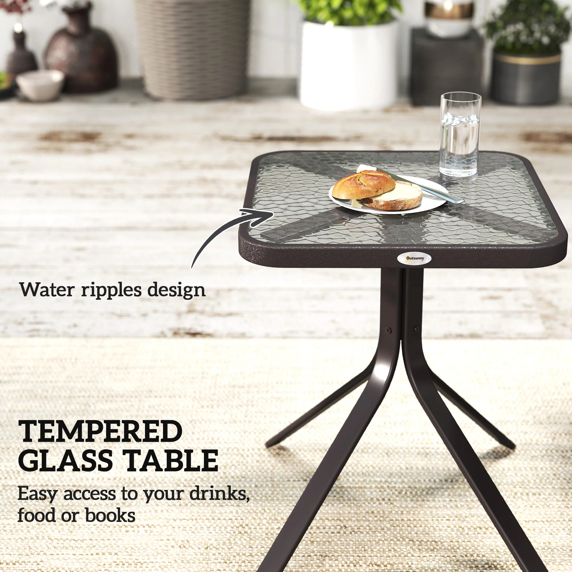 3 Piece Outdoor Glider Chair with Coffee Table Bistro Set, Gray - Image 10