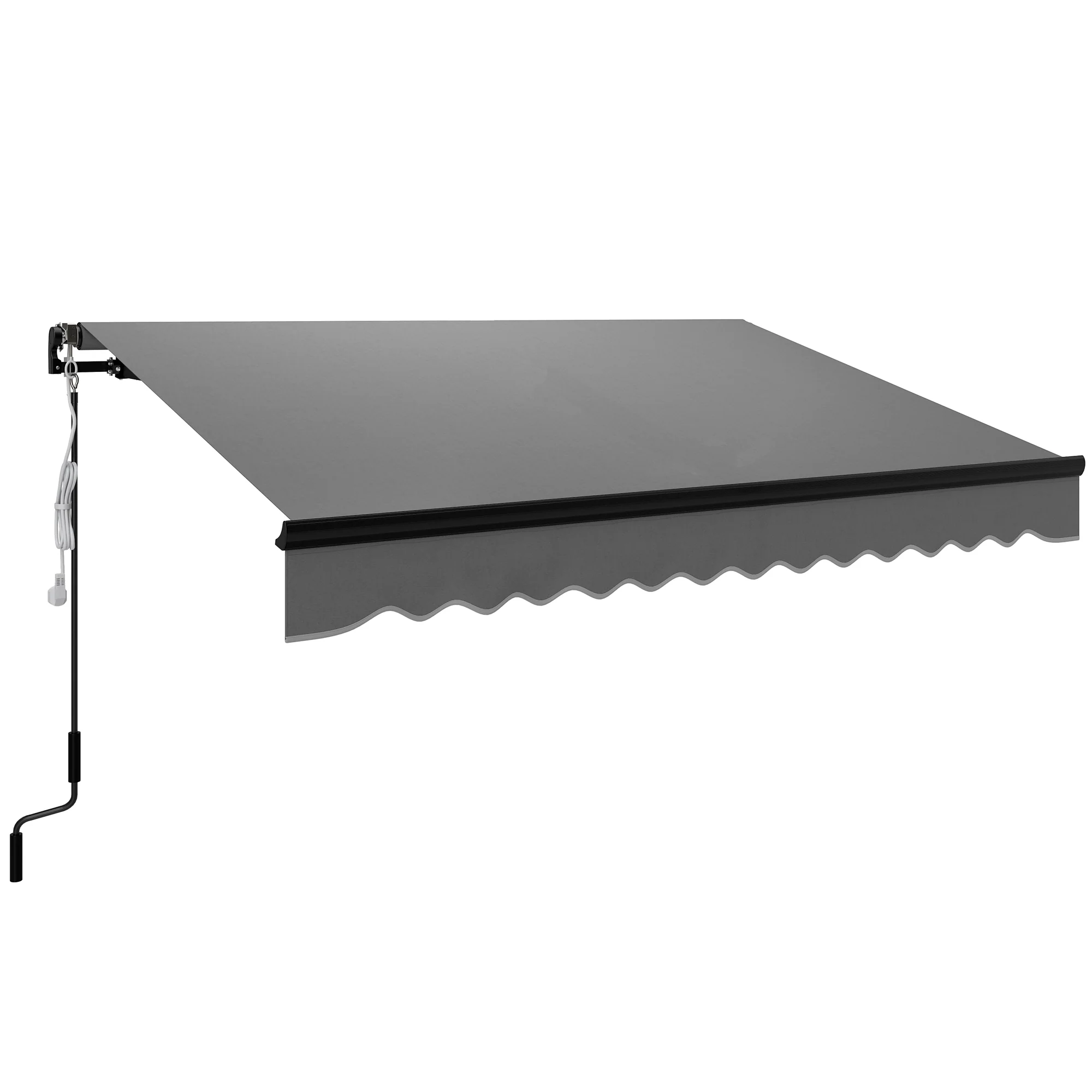 3 x 2.5m Electric Awning with LED Light & Remote Controller for Garden Patio Deck, Dark Grey - Image 2