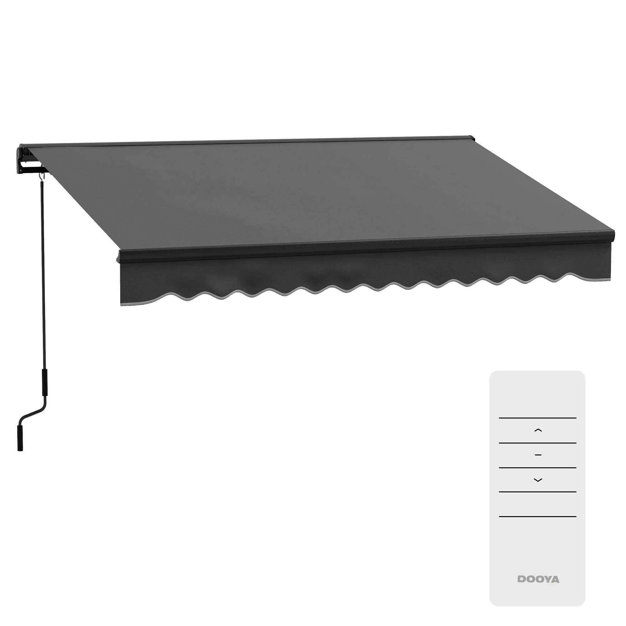 3 x 2m Half Cassette Electric Awning with Remote Controller for Garden Patio, Dark Grey