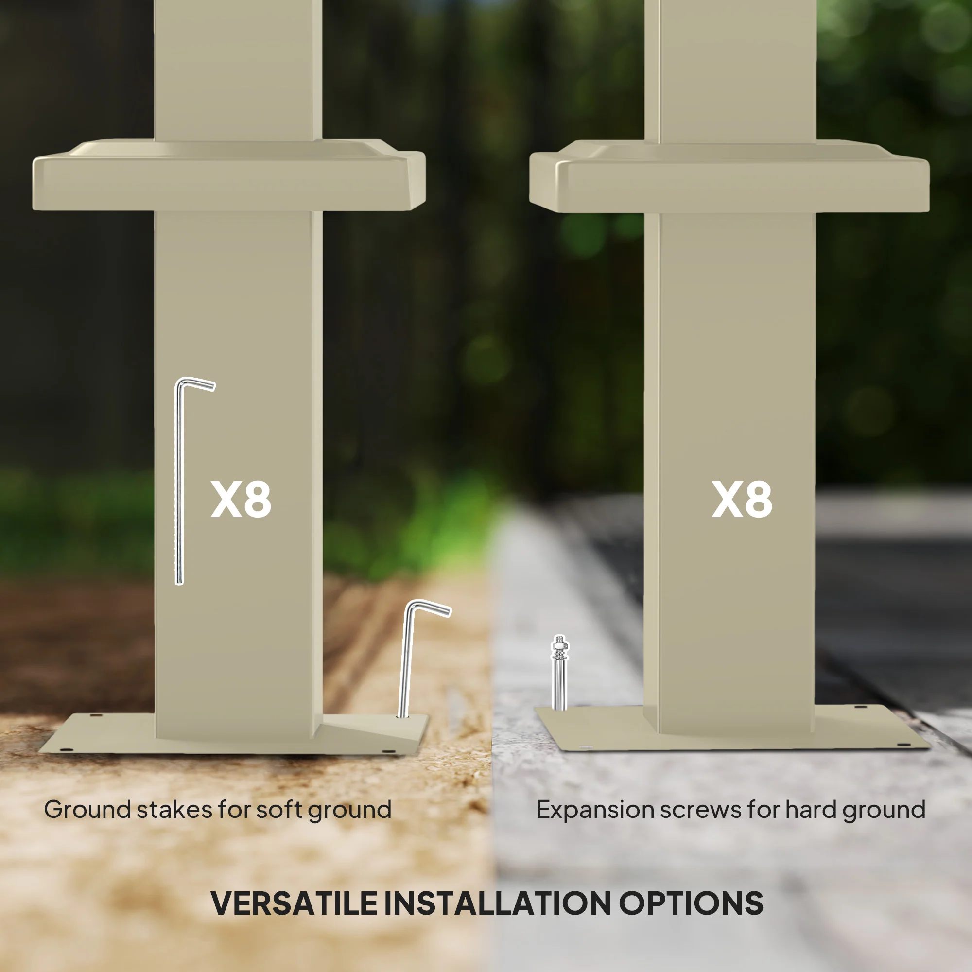 3 x 3(m) Garden Pergola with Retractable Roof and Magnetic Fixture, Outdoor Gazebo Pergola Kit Sun Shade Canopy, UPF30+, Khaki - Image 9