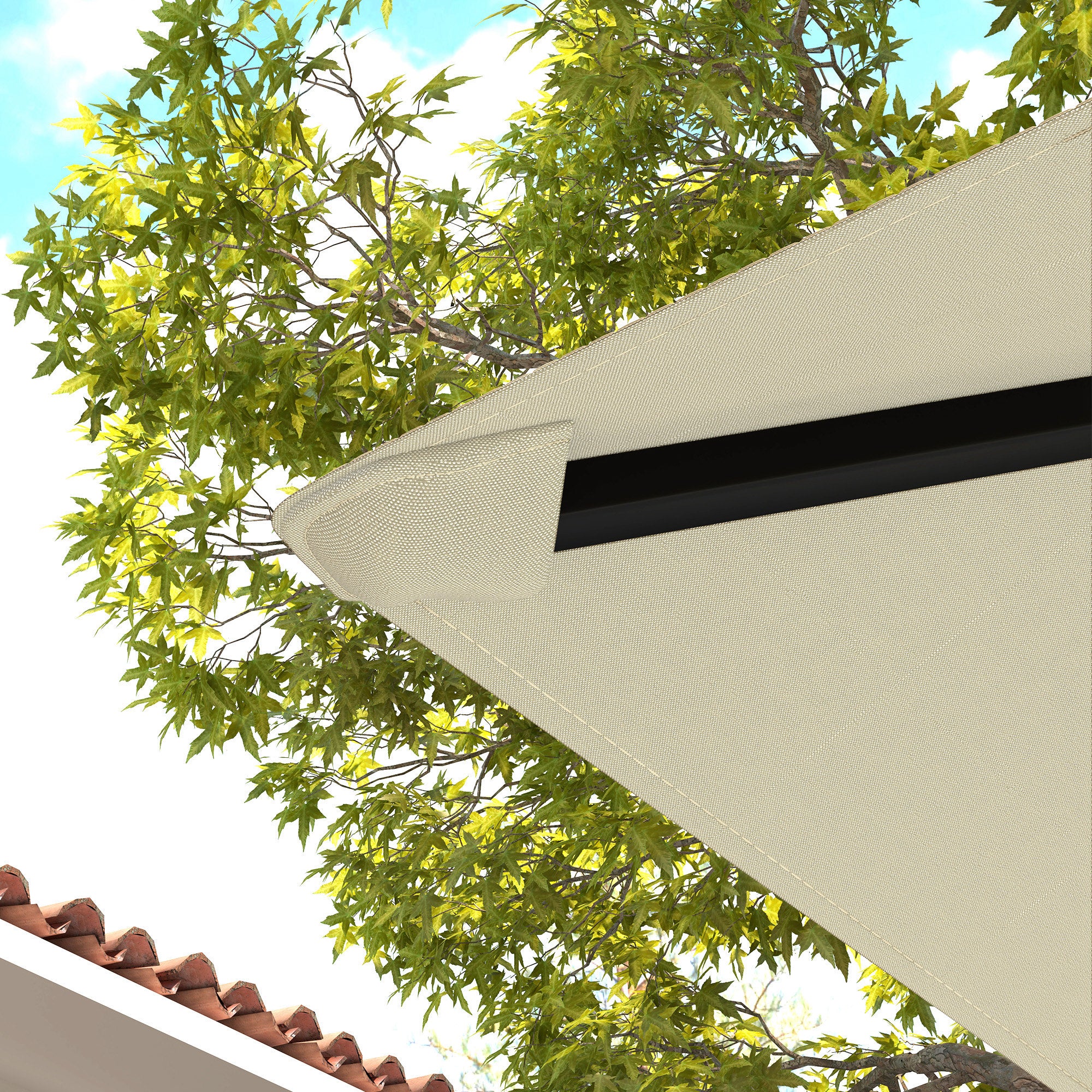 3 x 3m Waterproof Gazebo Canopy Replacement Cover with Drain Holes, 370g/㎡, Cream White - Image 10