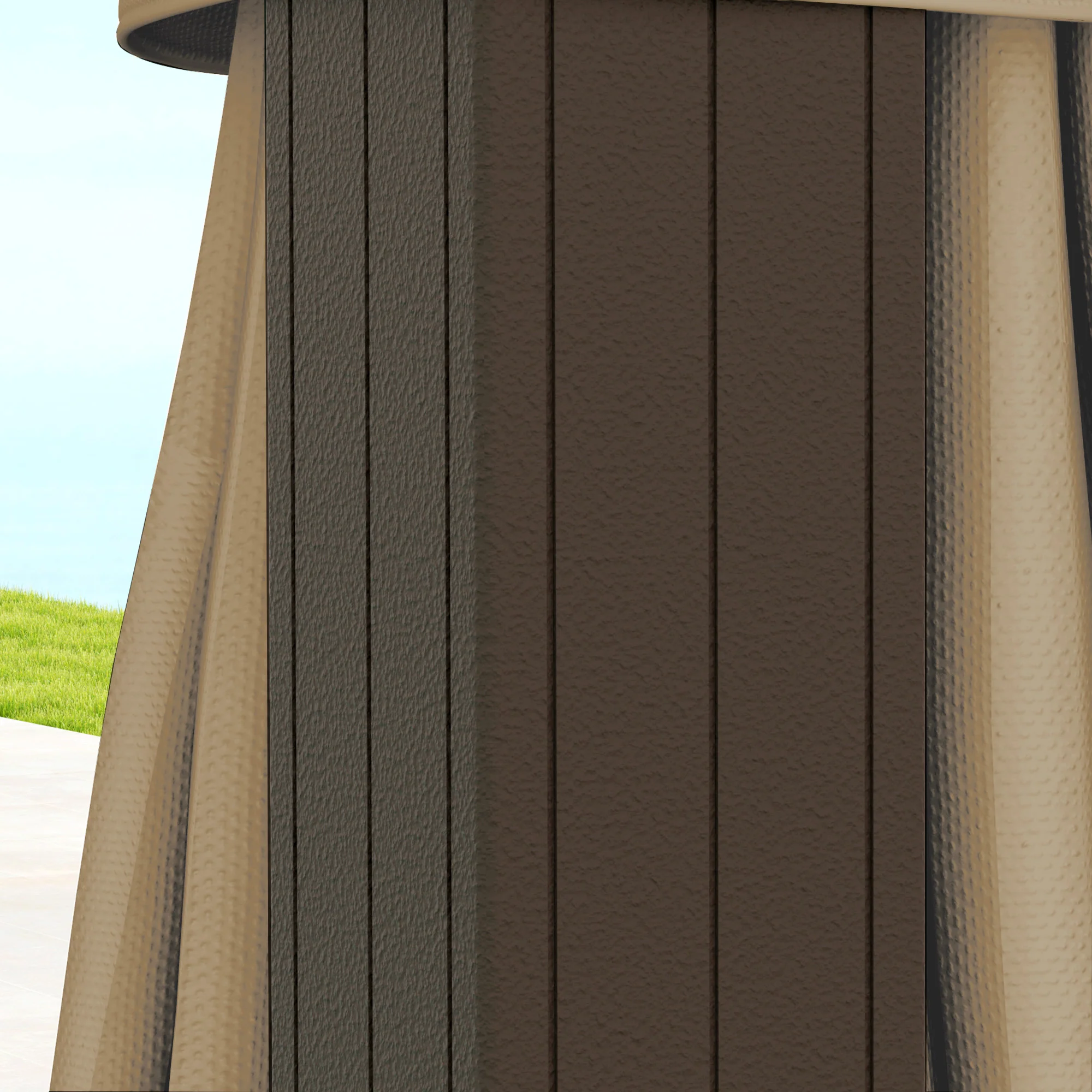 3 x 3m Aluminium Frame Hardtop Gazebo Canopy with Metal Roof, Nets & Curtains, Bronze Tone - Image 11