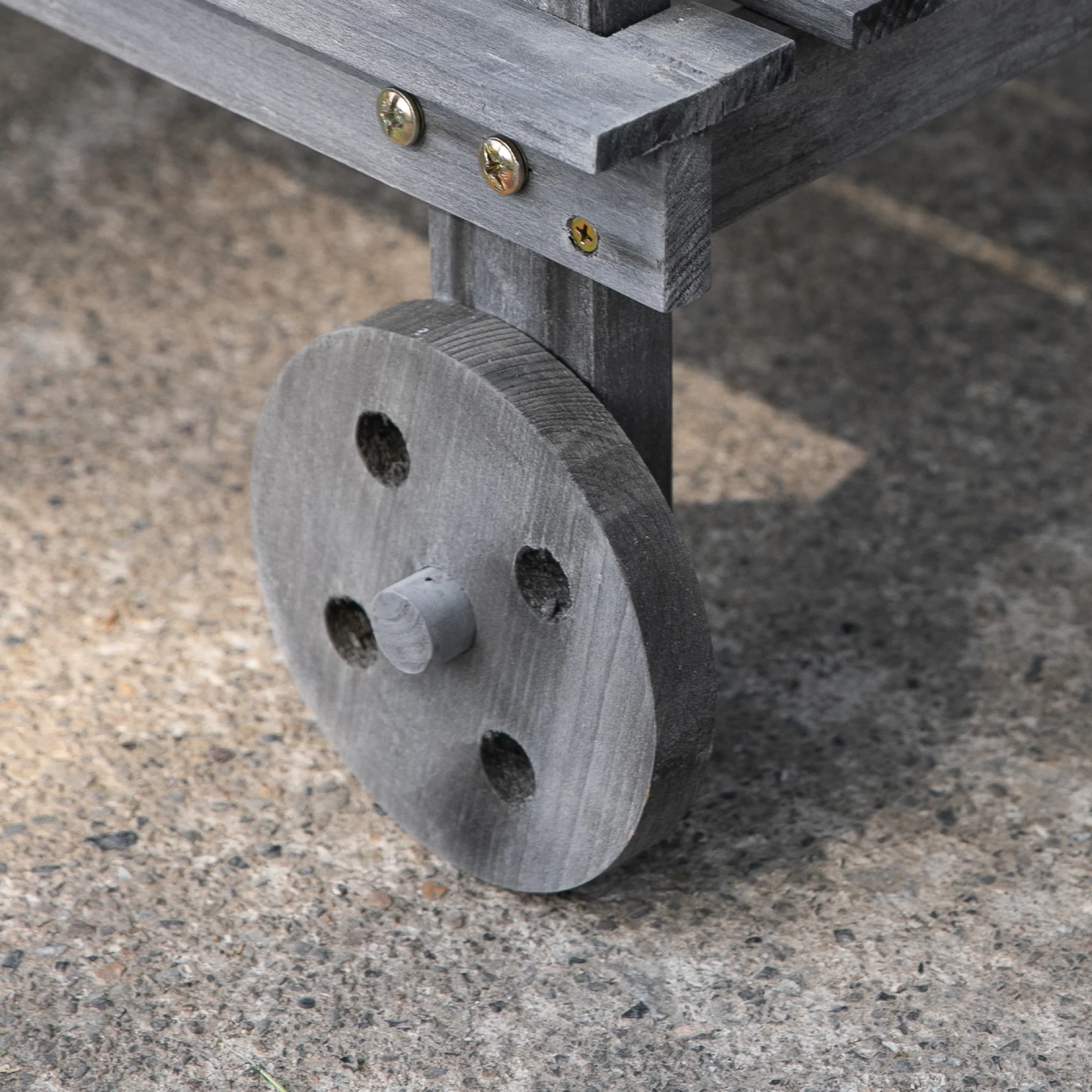 36" Wooden Potting Bench with Sink & Removable Wheels, Gray - Image 10