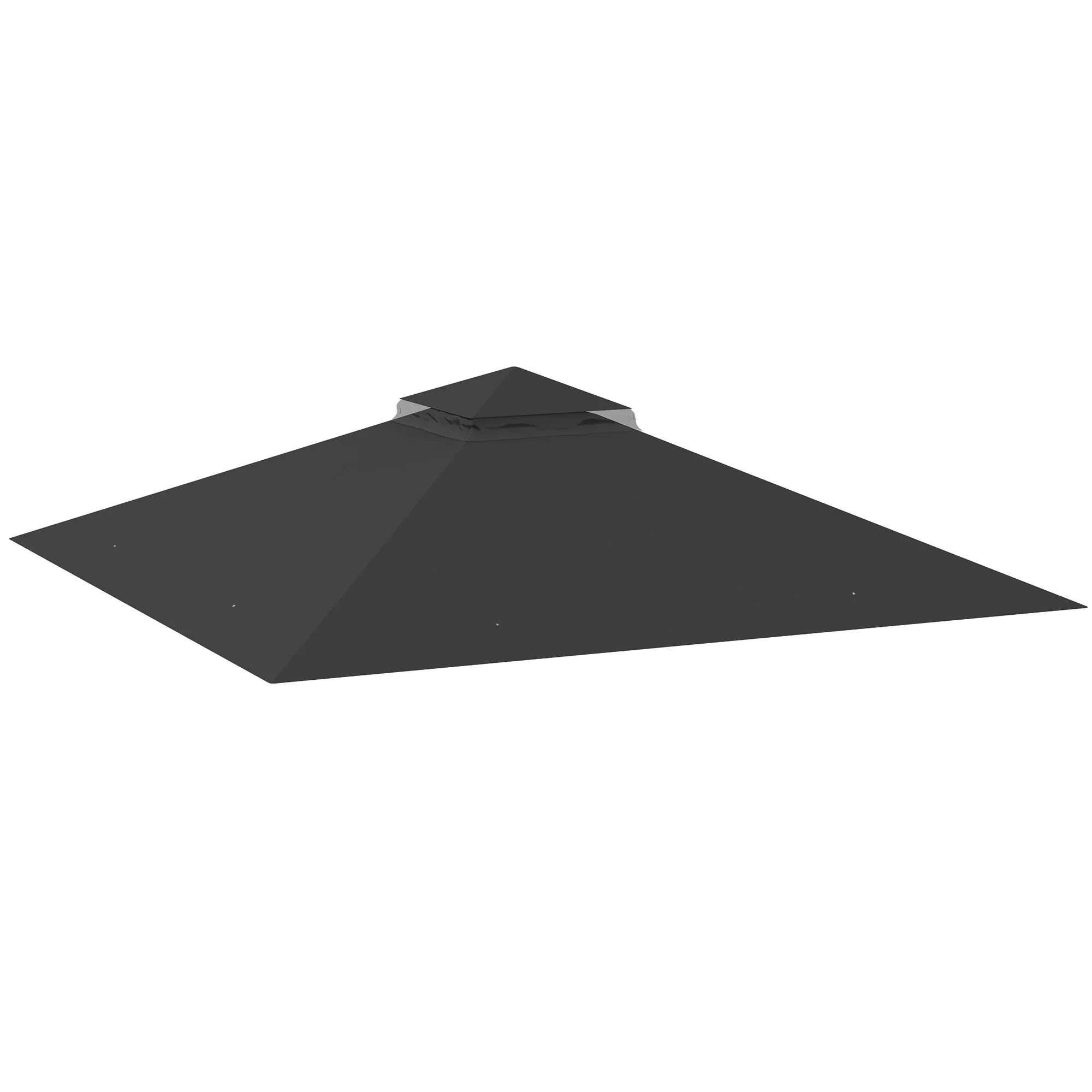 3 x 3m Replacement Gazebo Canopy, Double Tier Roof Top for Garden, Patio, Black (TOP ONLY)